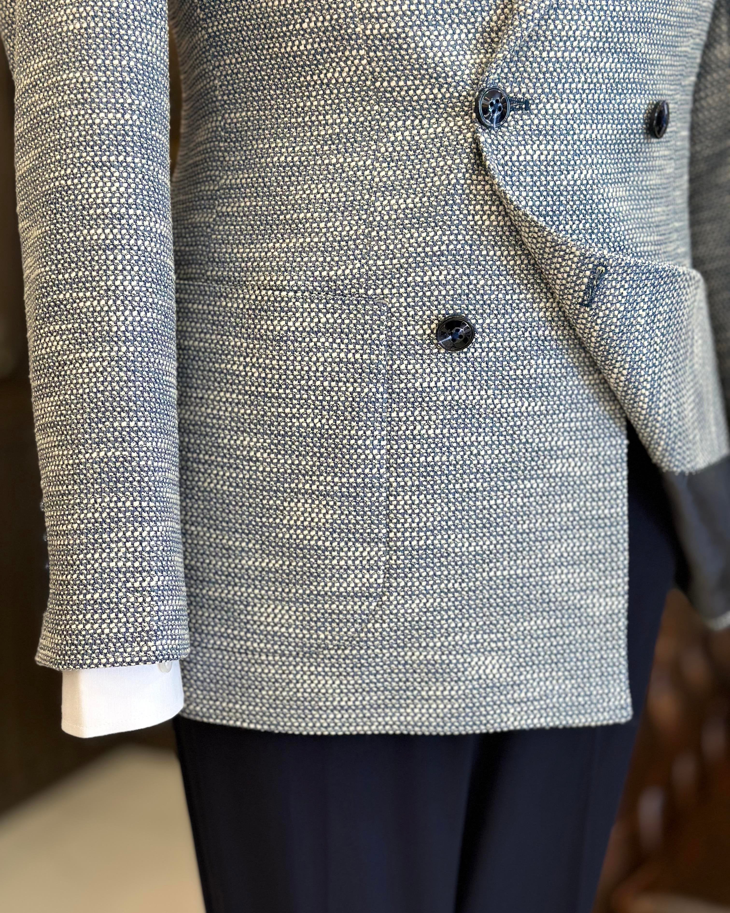 Sky-Blue Double Breasted Blazer