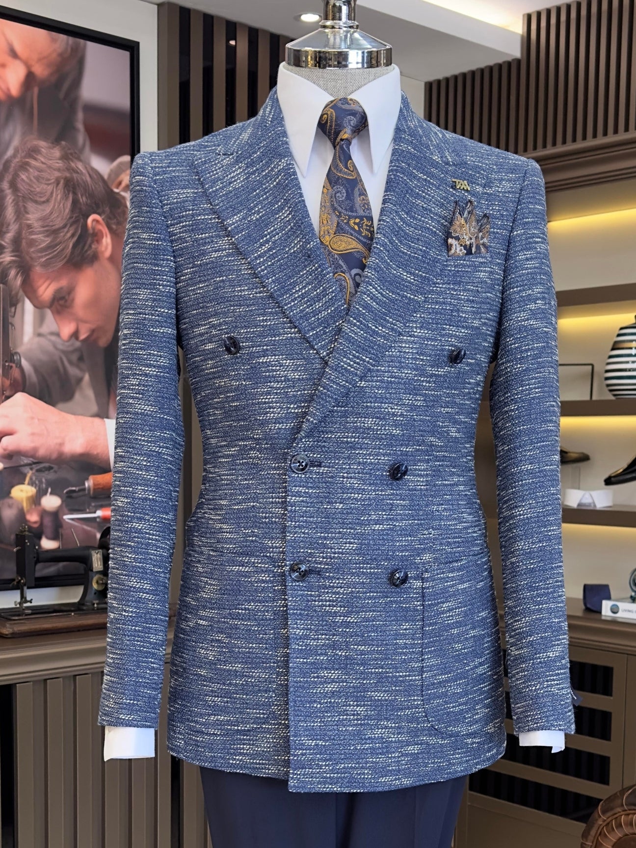 Blue Double Breasted Blazer