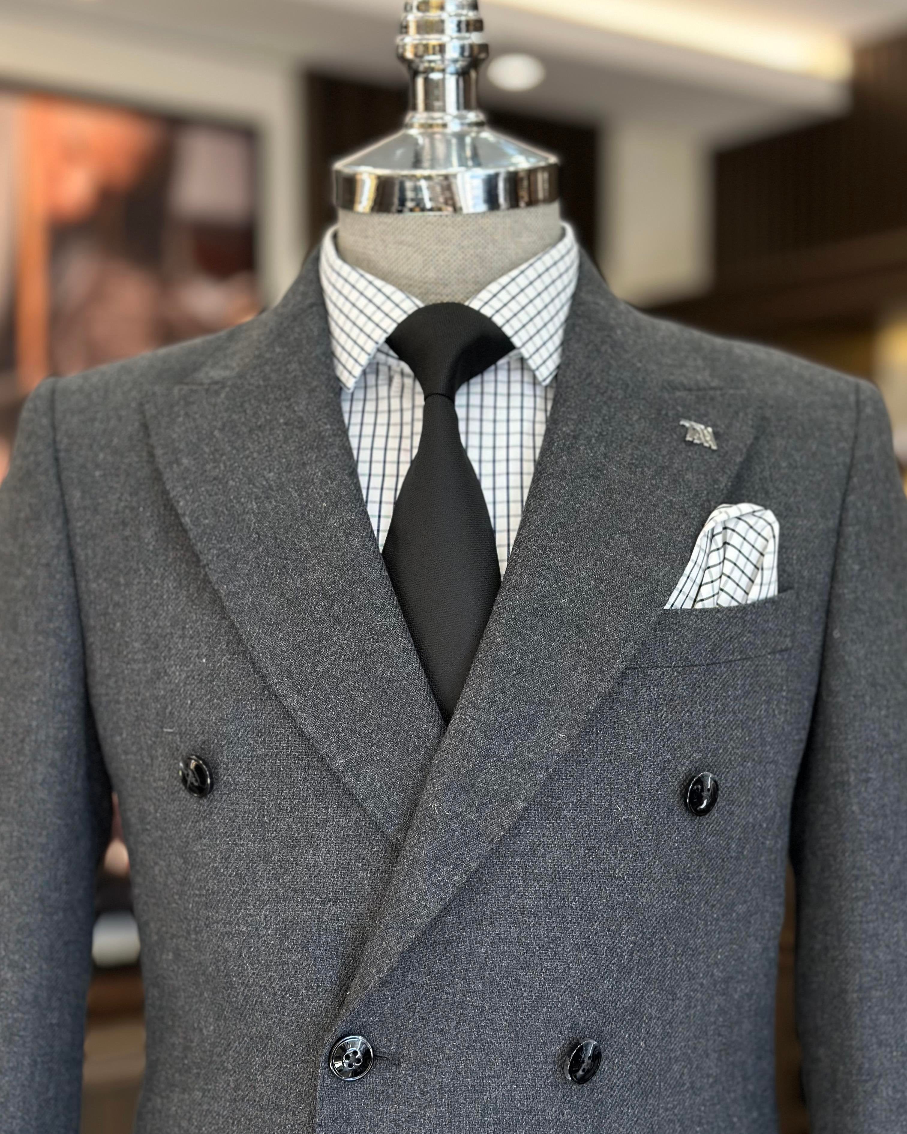 Grey Double Breasted Blazer