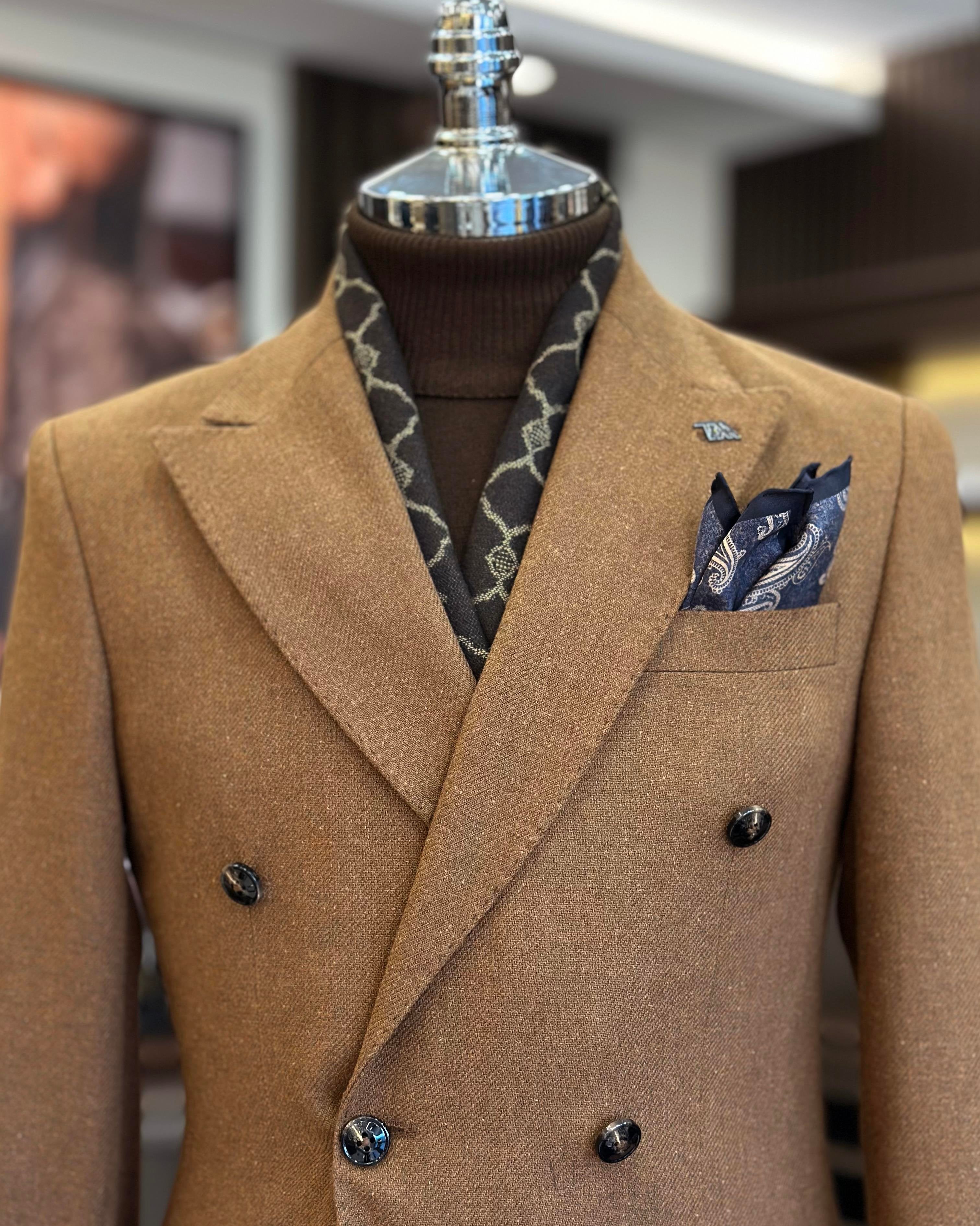 Brown Double Breasted Blazer