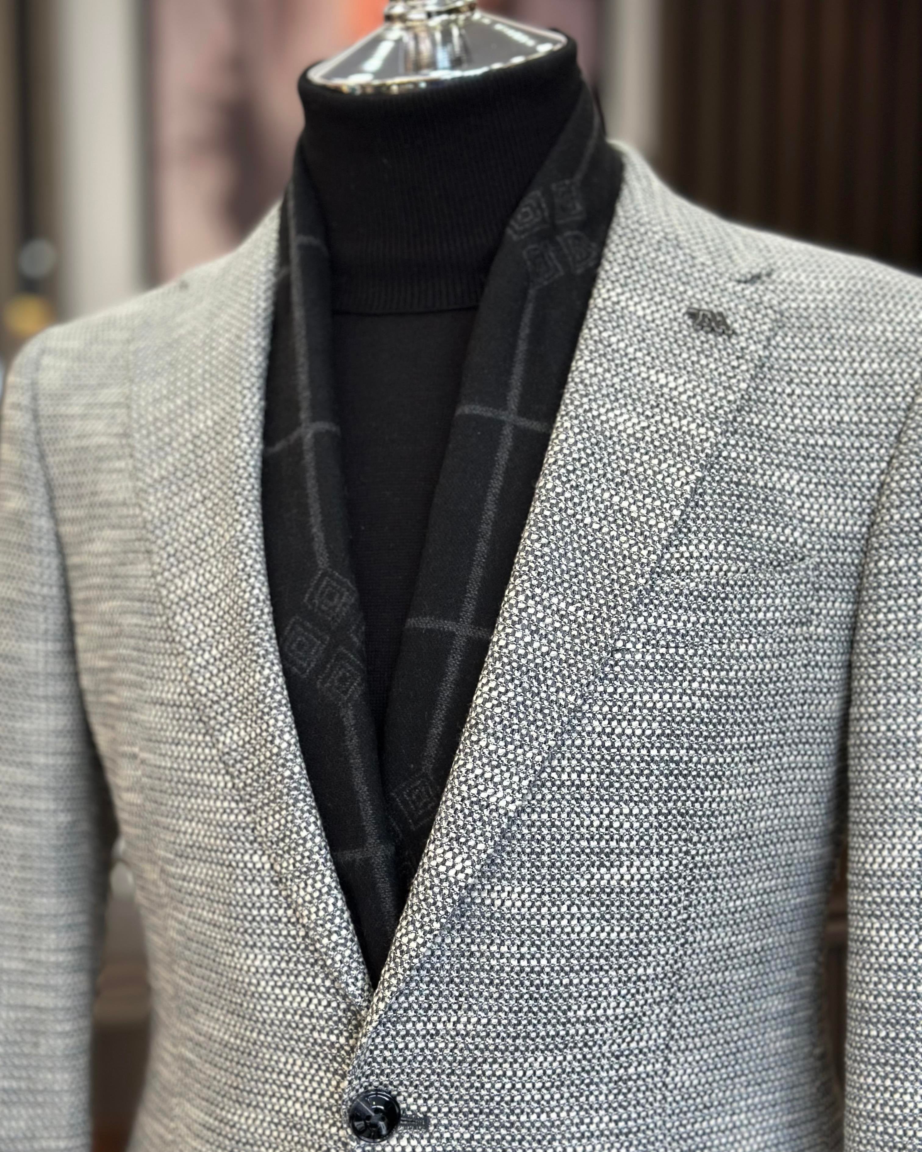 Grey Single Breasted Blazer