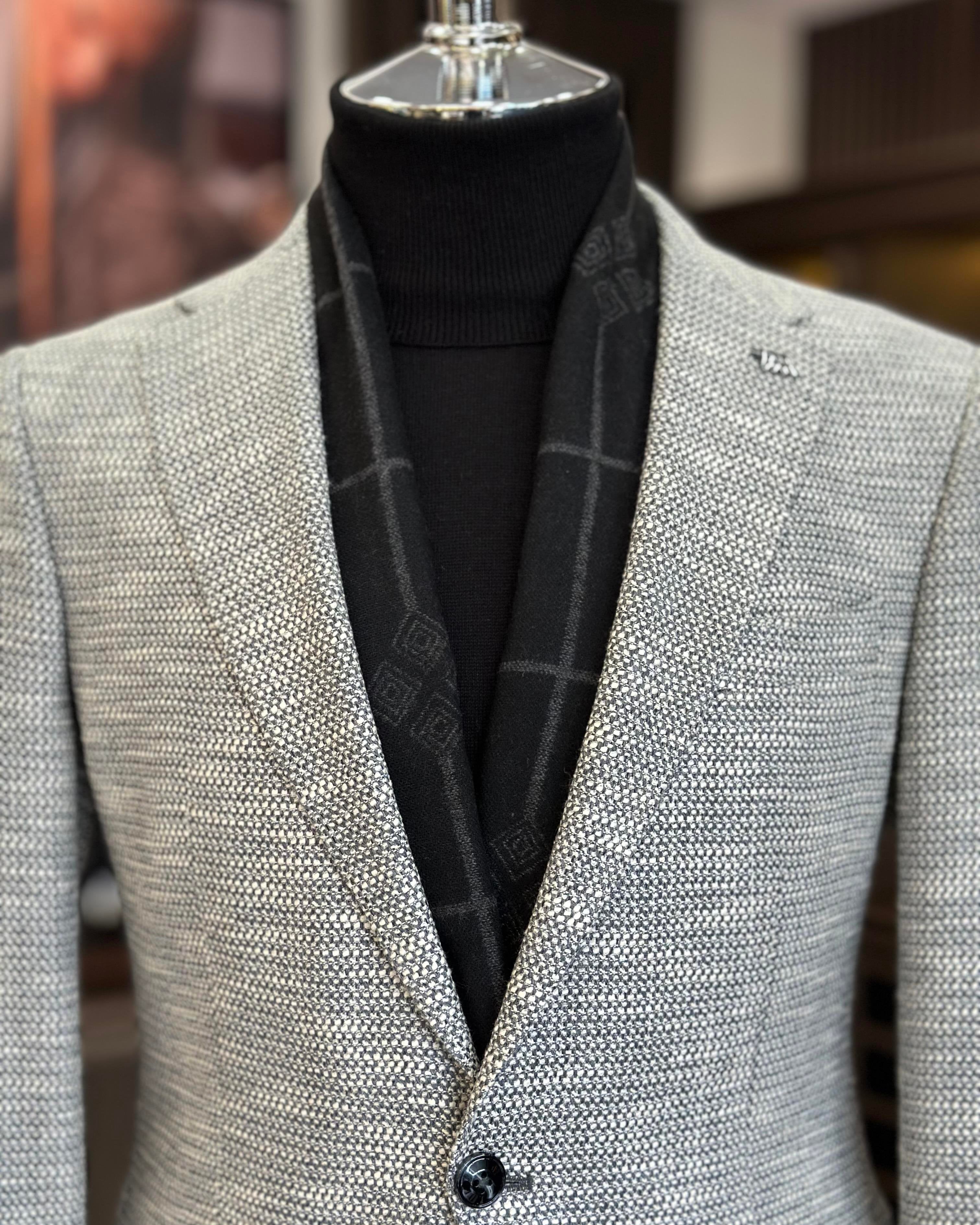 Grey Single Breasted Blazer