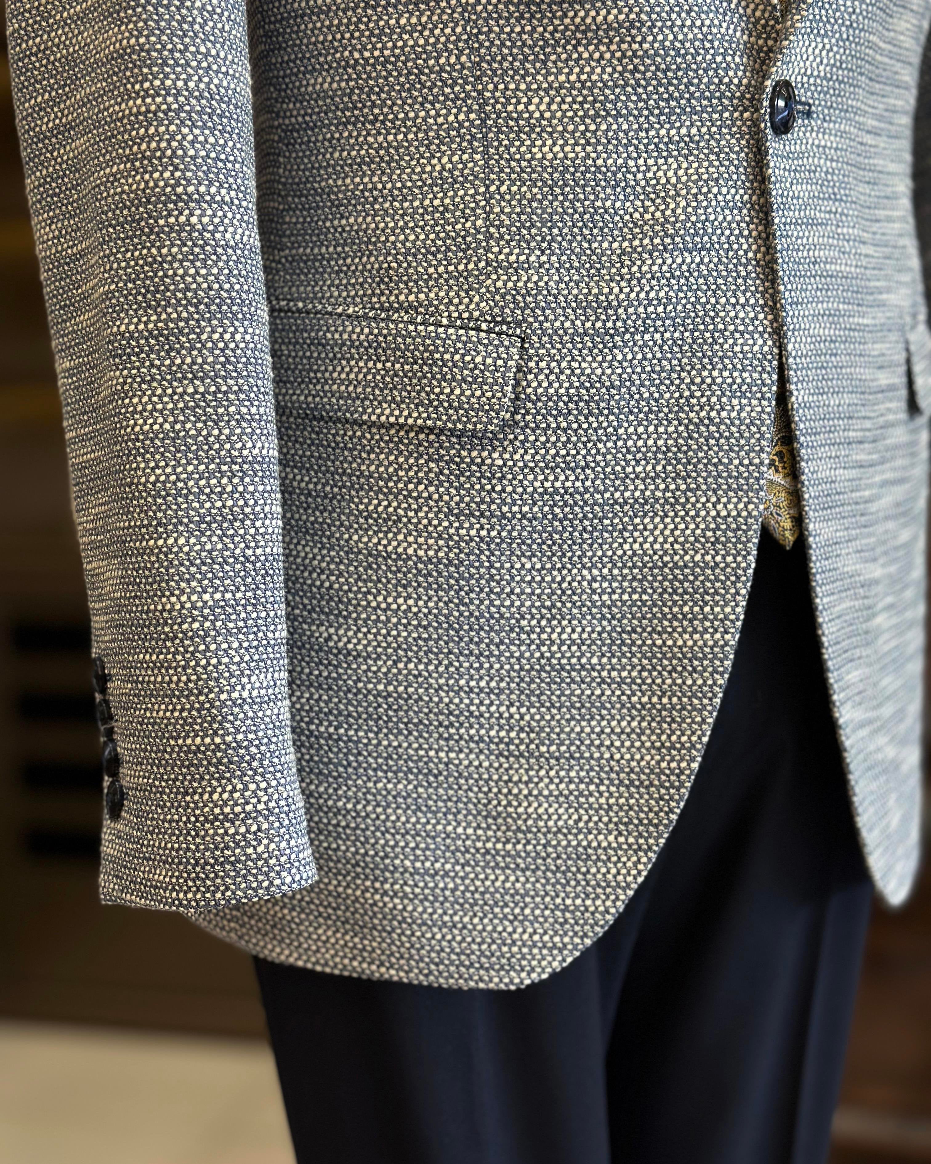 Sky-Blue Single Breasted Blazer