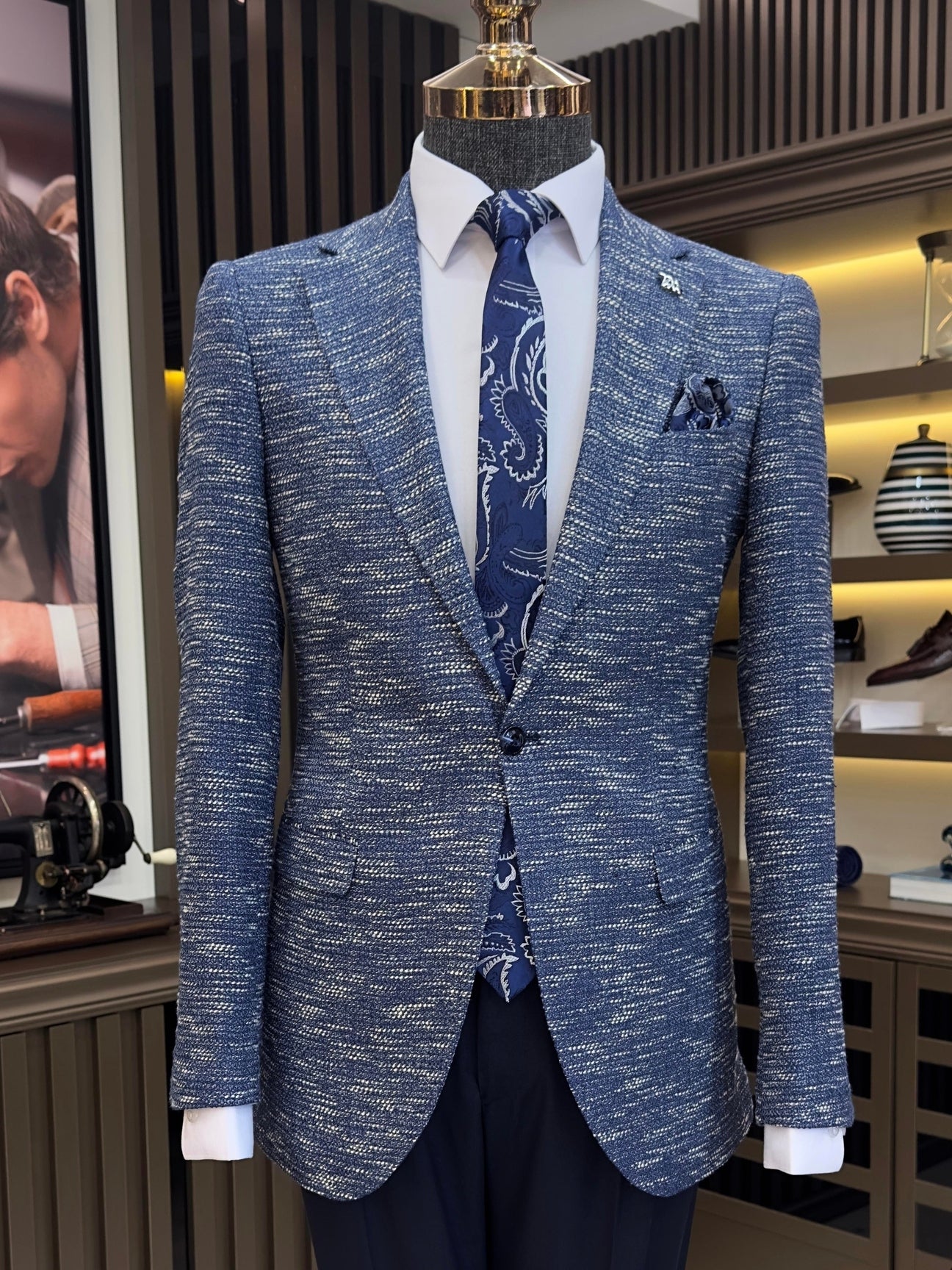 Blue Single Breasted Blazer