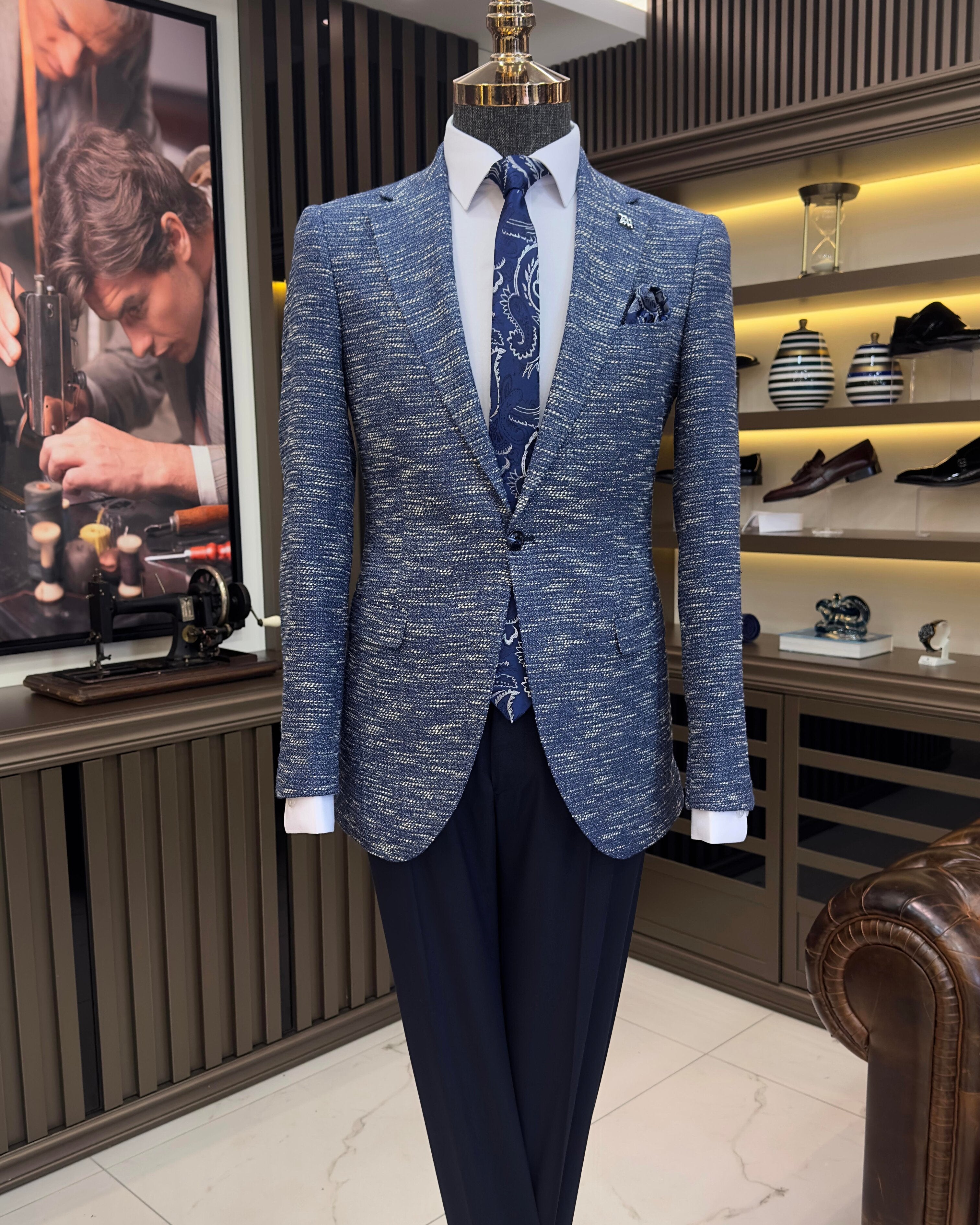 Blue Single Breasted Blazer