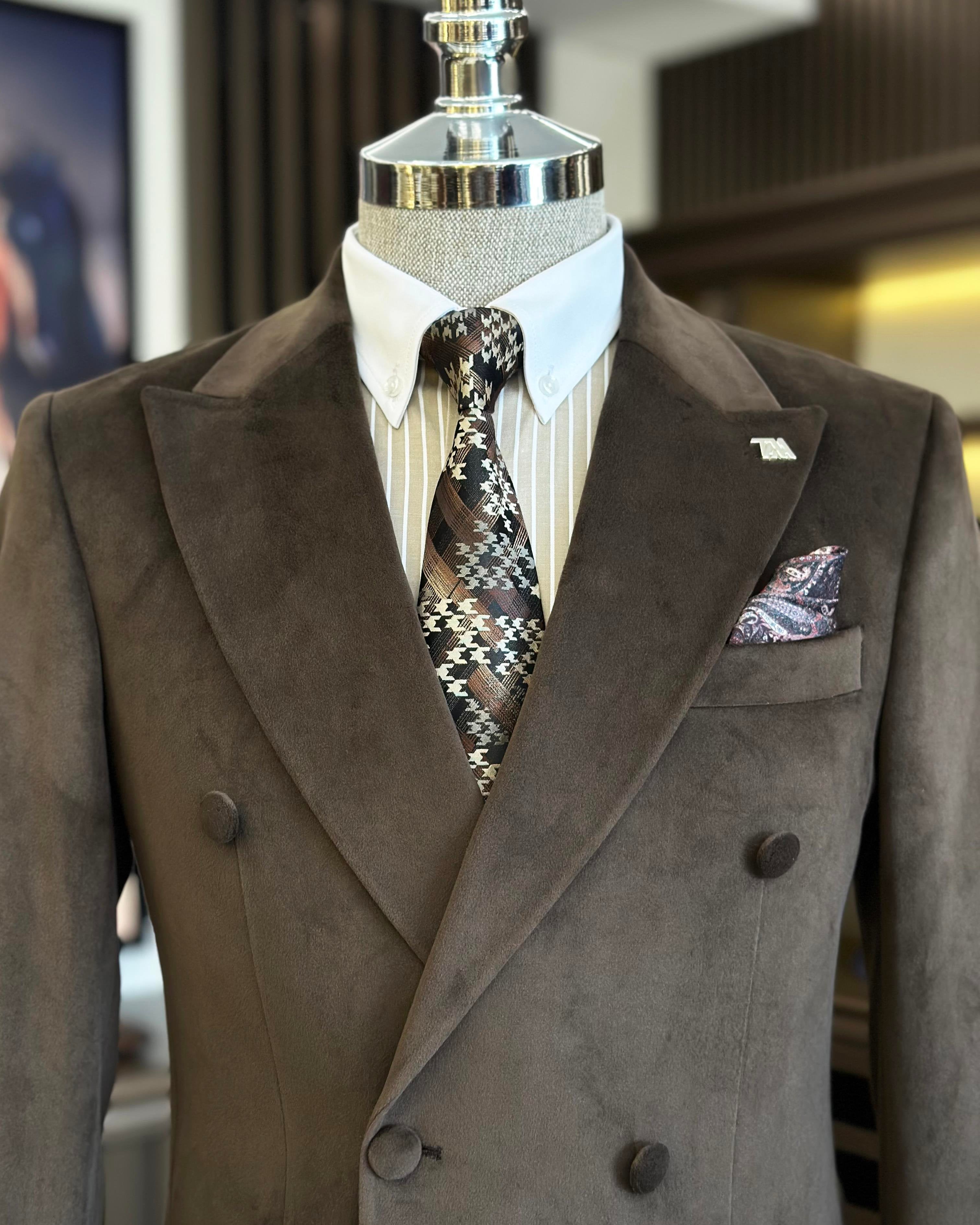 Brown Double Breasted Blazer