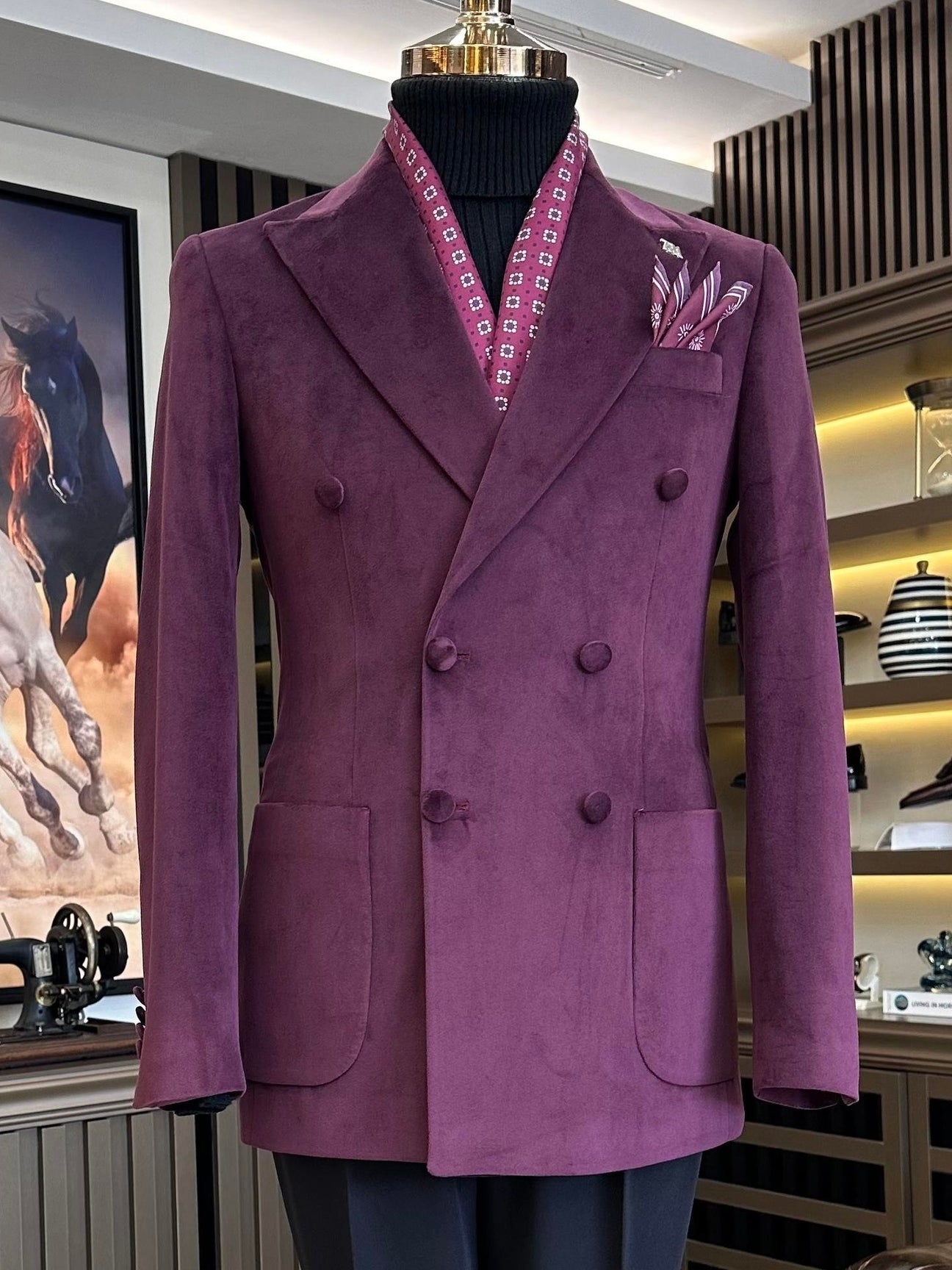 Purple Double Breasted Blazer