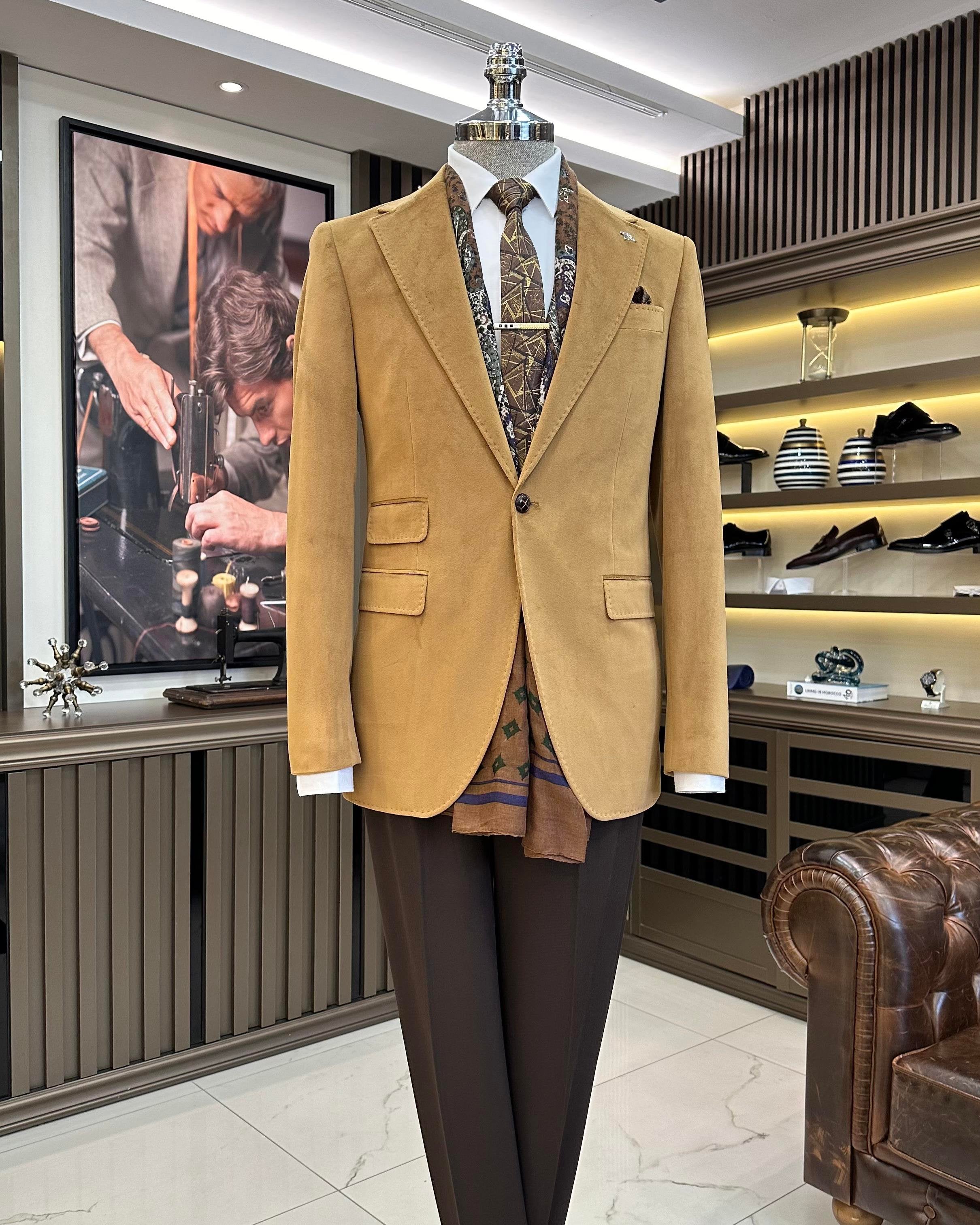 Camel Single Breasted Blazer