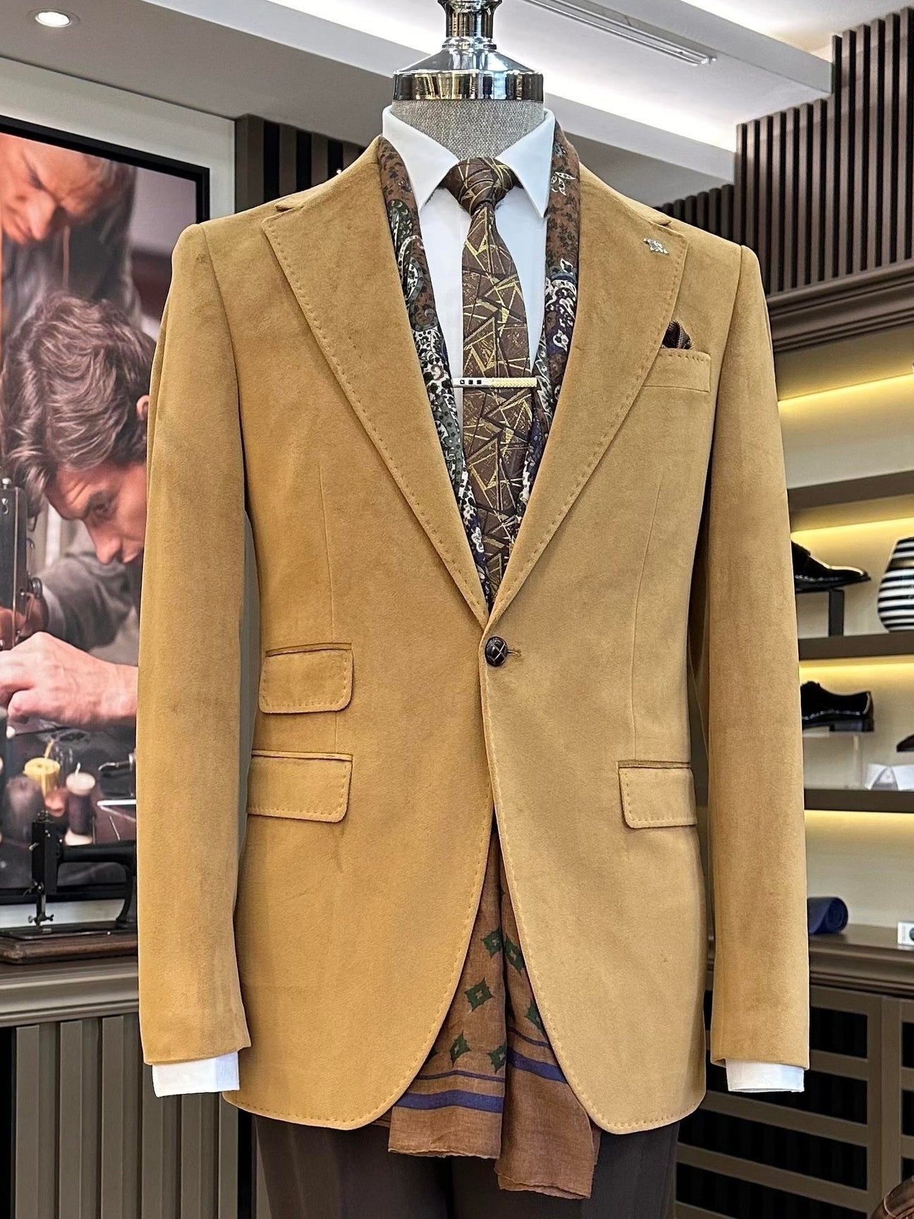 Camel Single Breasted Blazer