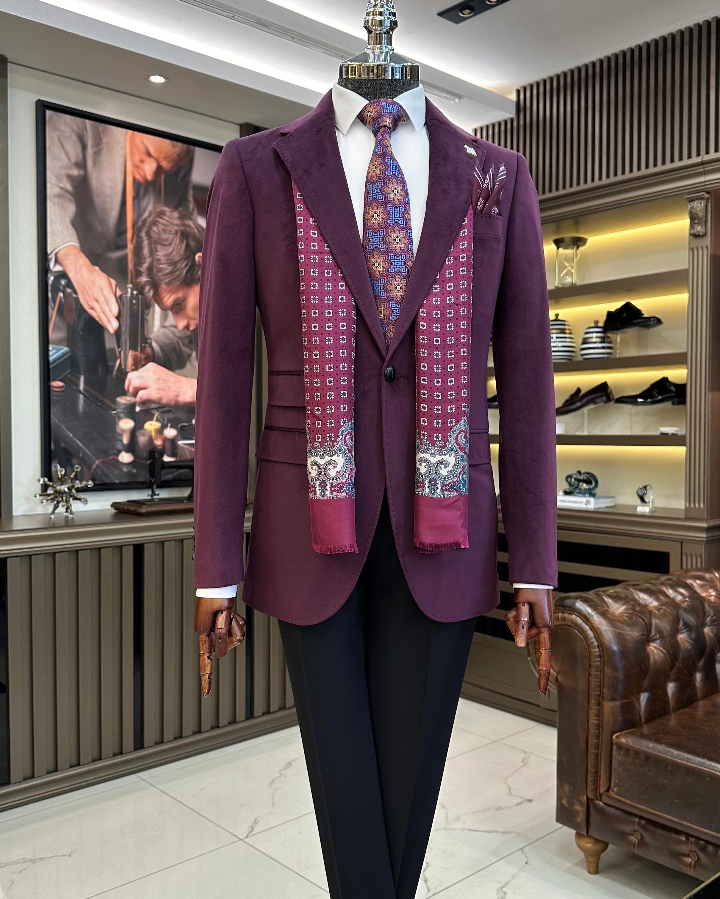 Purple Single Breasted Blazer