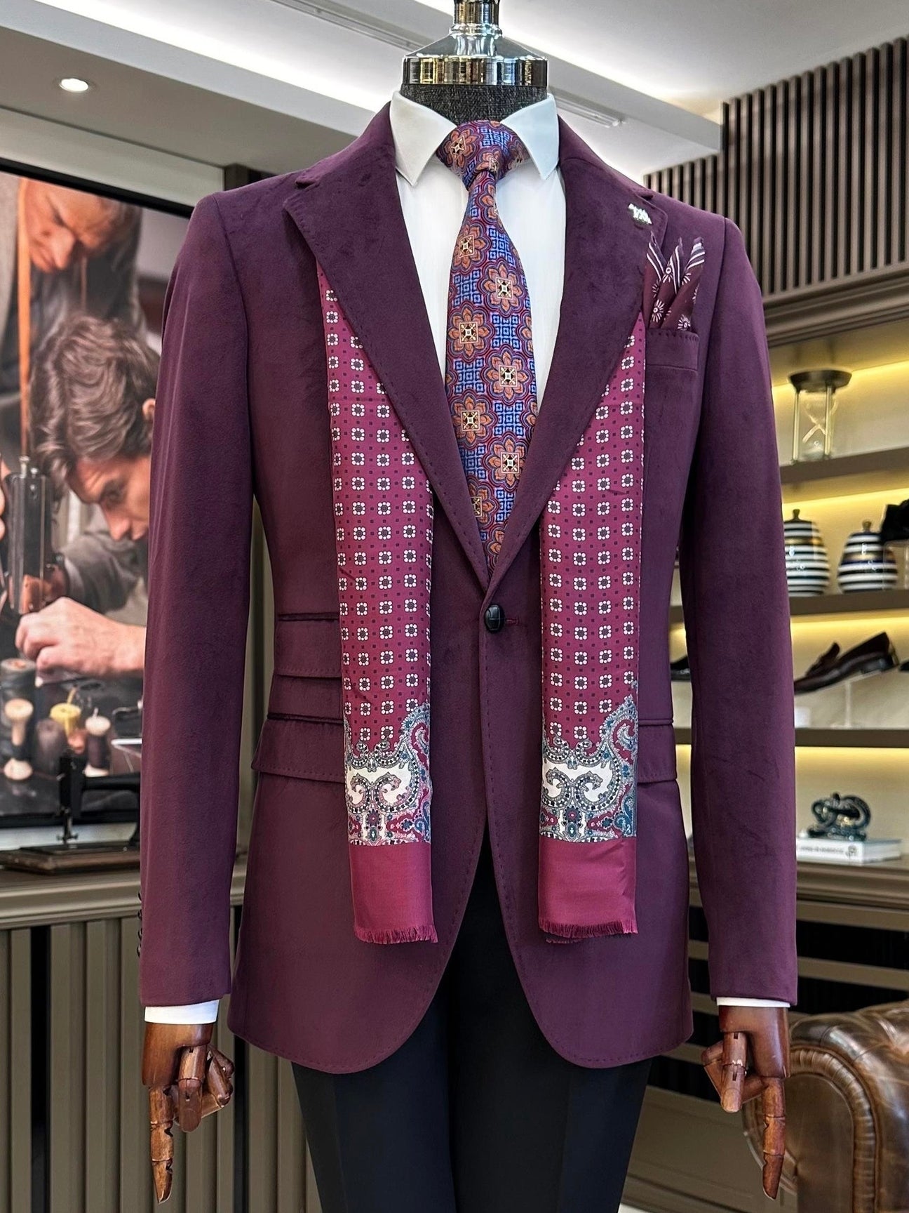 Purple Single Breasted Blazer