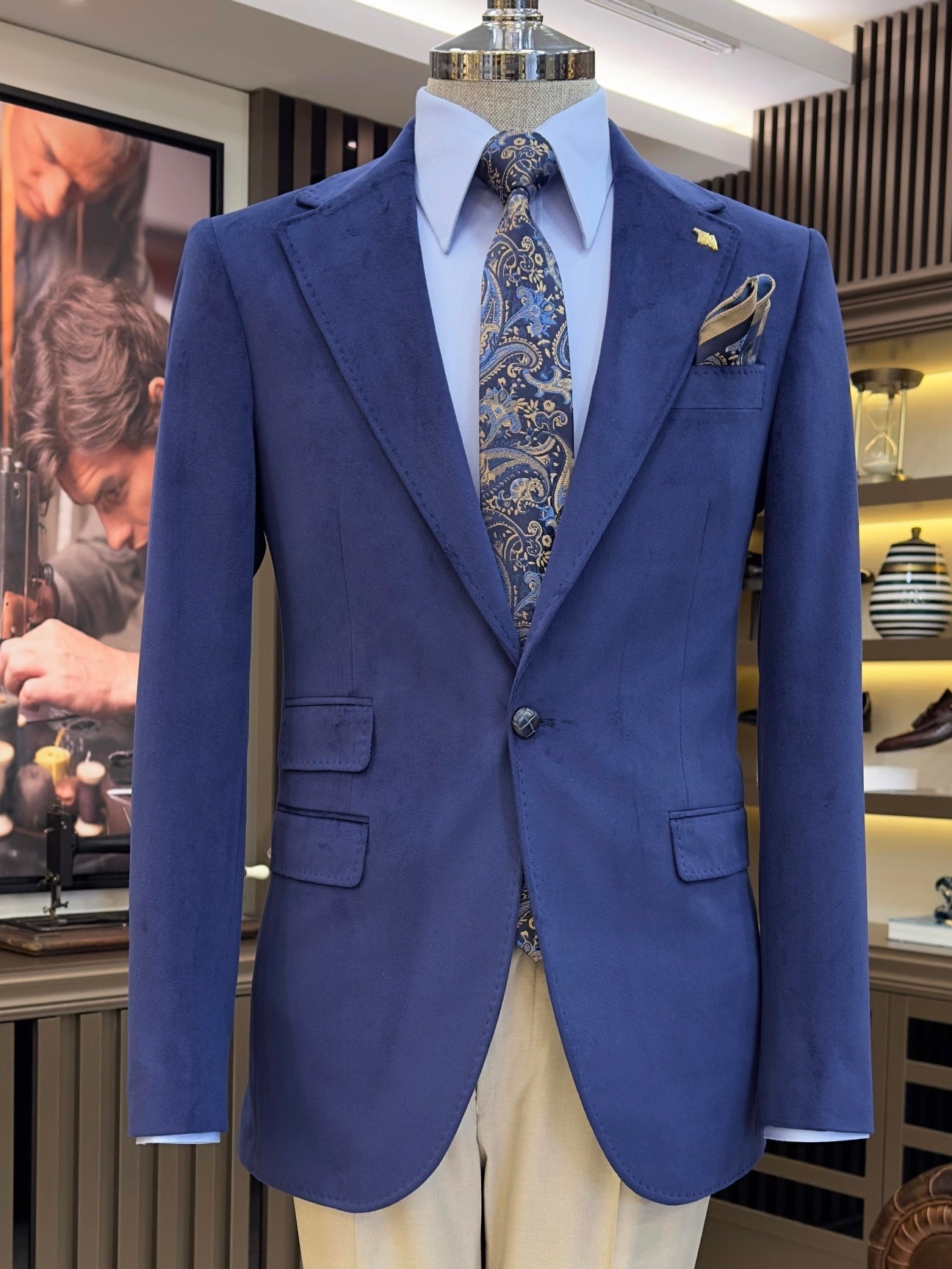 Blue Single Breasted Blazer