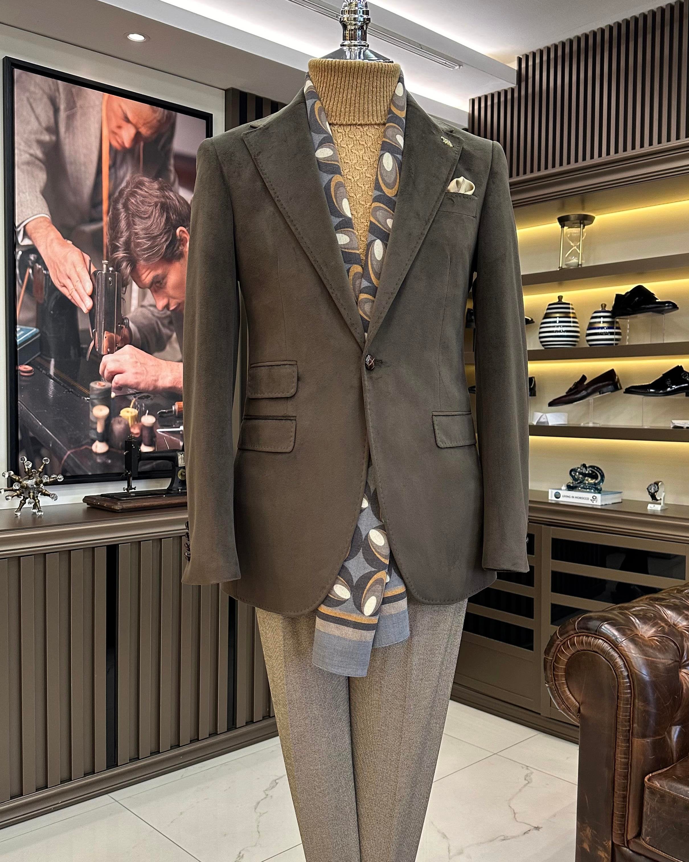 Brown Single Breasted Blazer