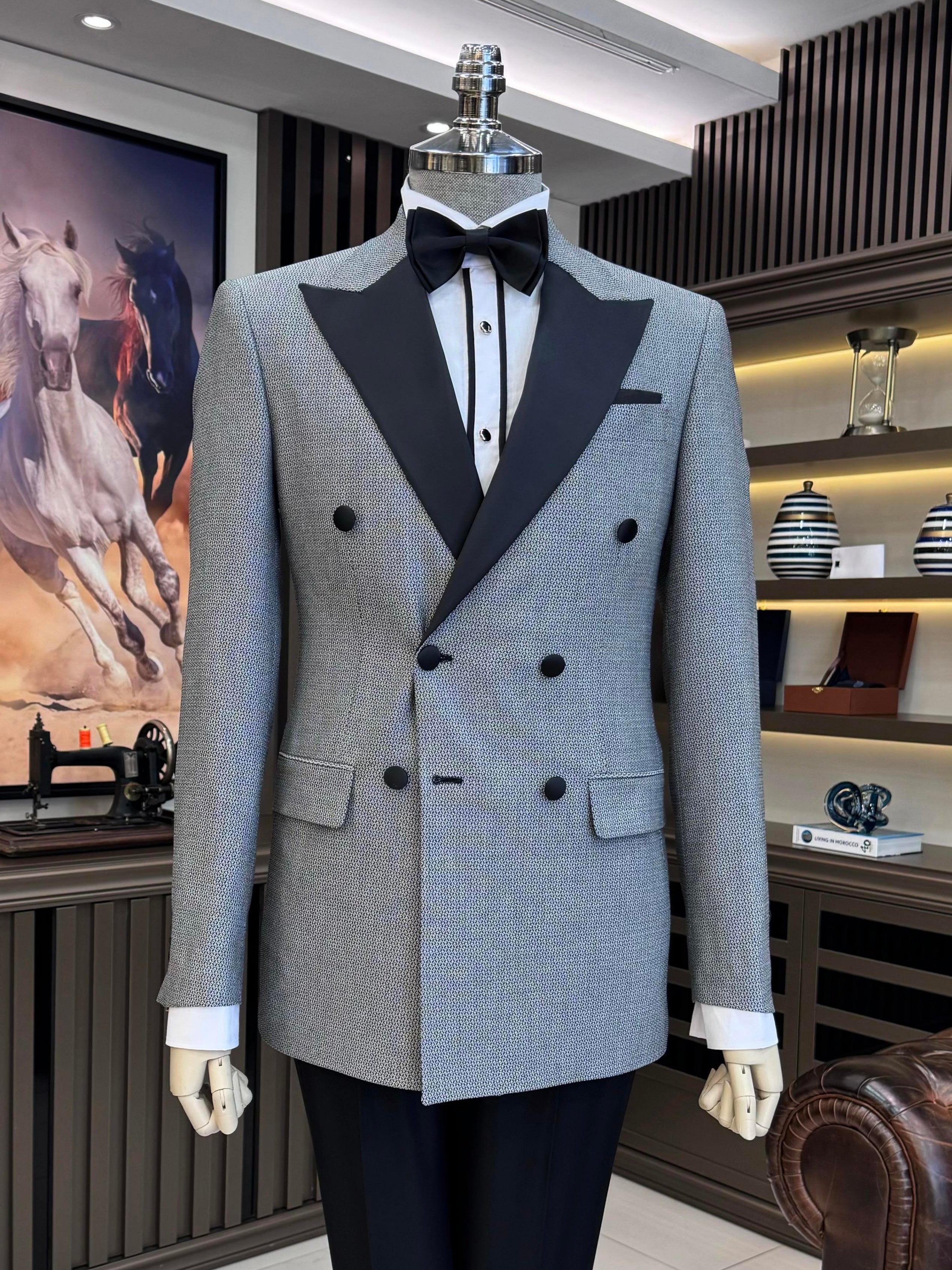 Grey Double Breasted Tuxedo 2-Piece