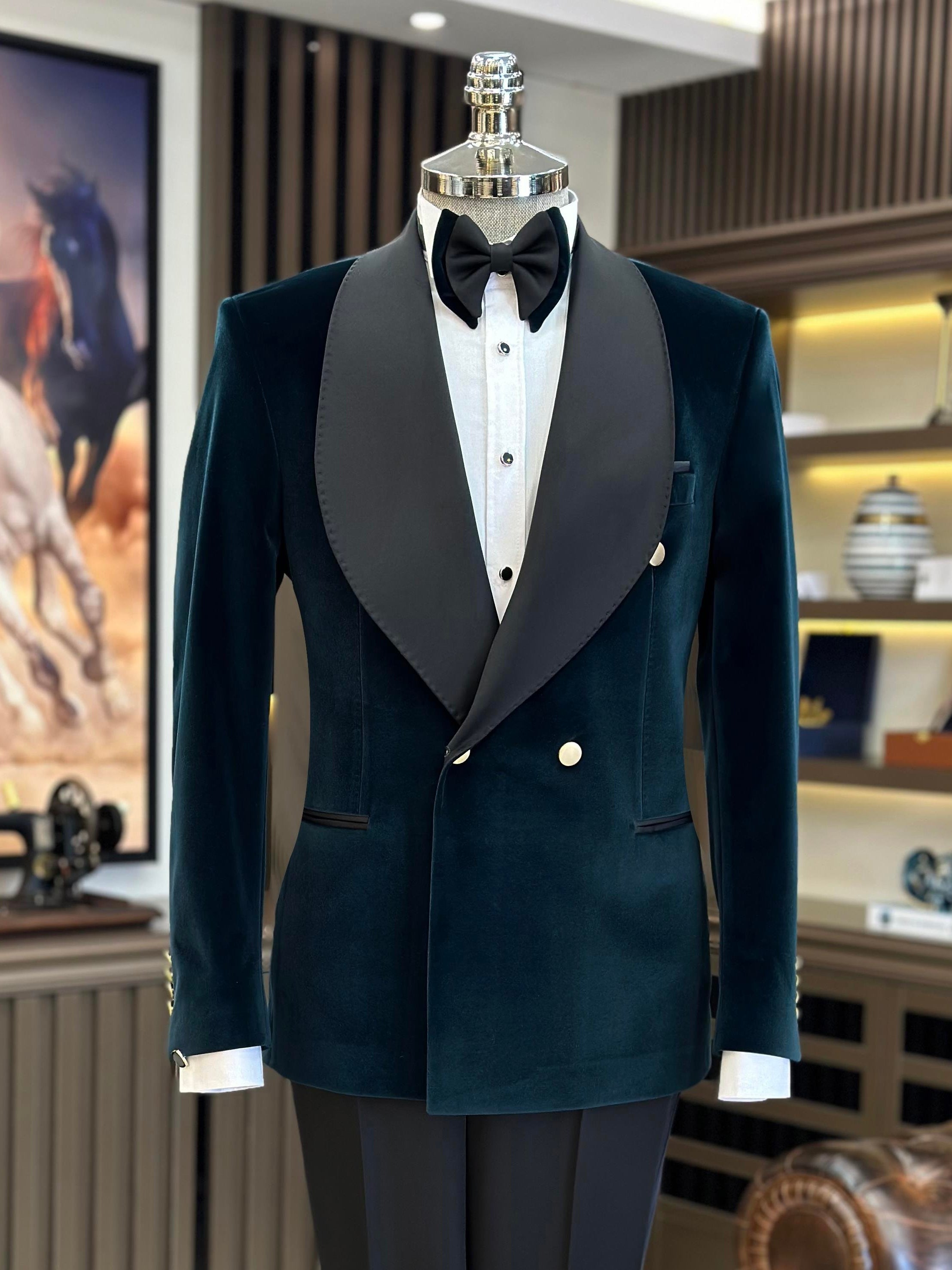 Emerald Velvet Slim-Fit Tuxedo 2-Piece