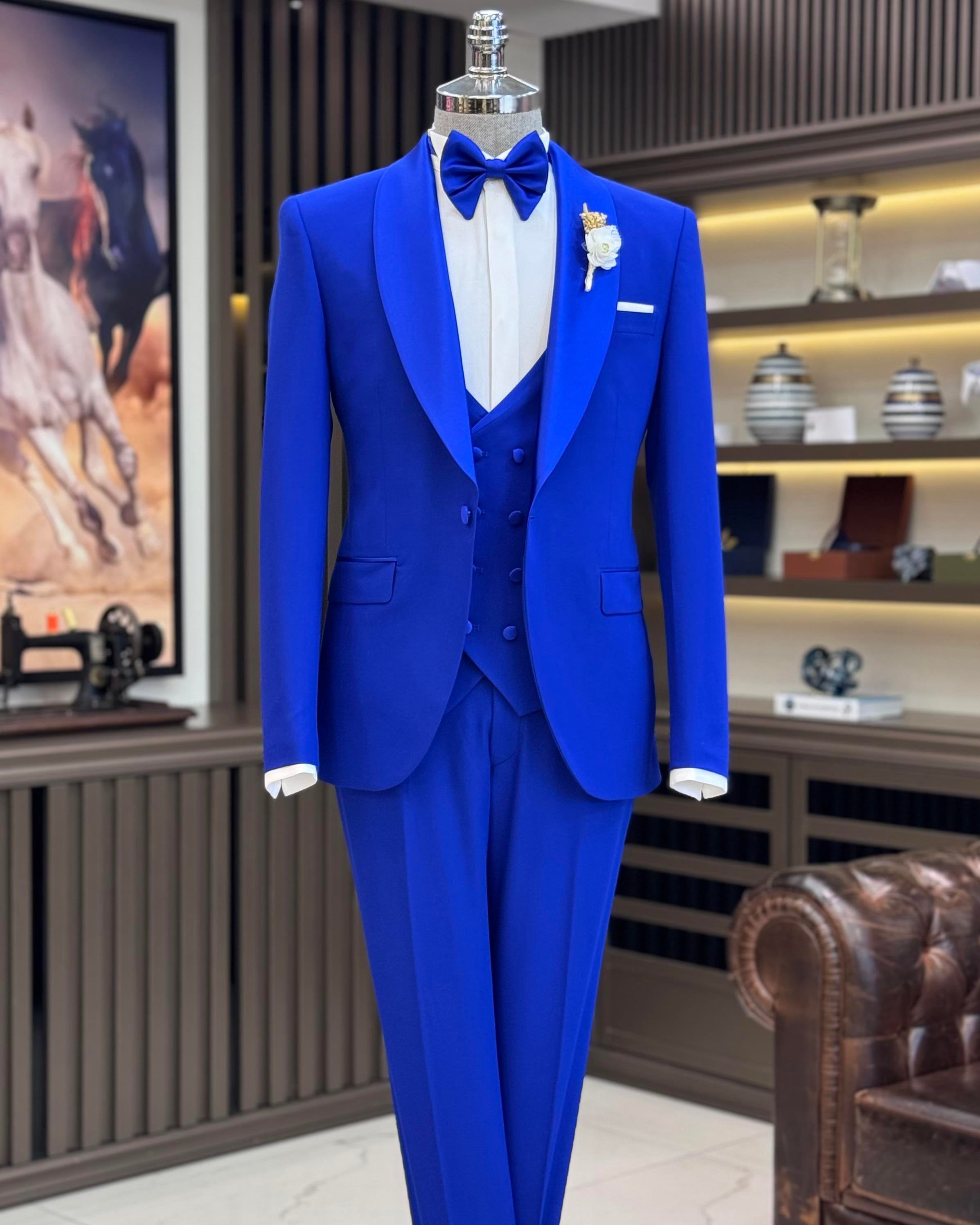 Blue Slim-Fit Tuxedo 3-Piece