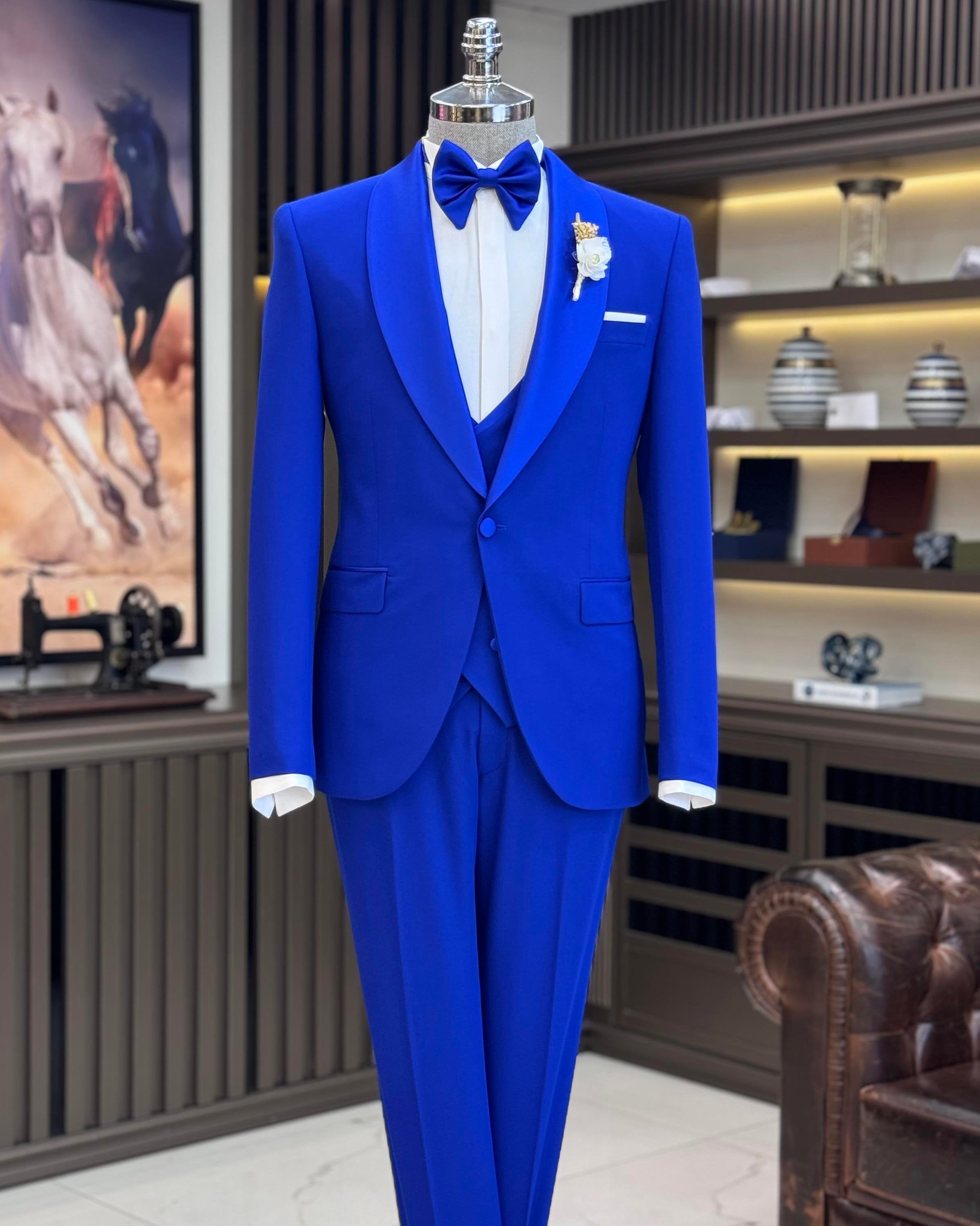 Blue Slim-Fit Tuxedo 3-Piece