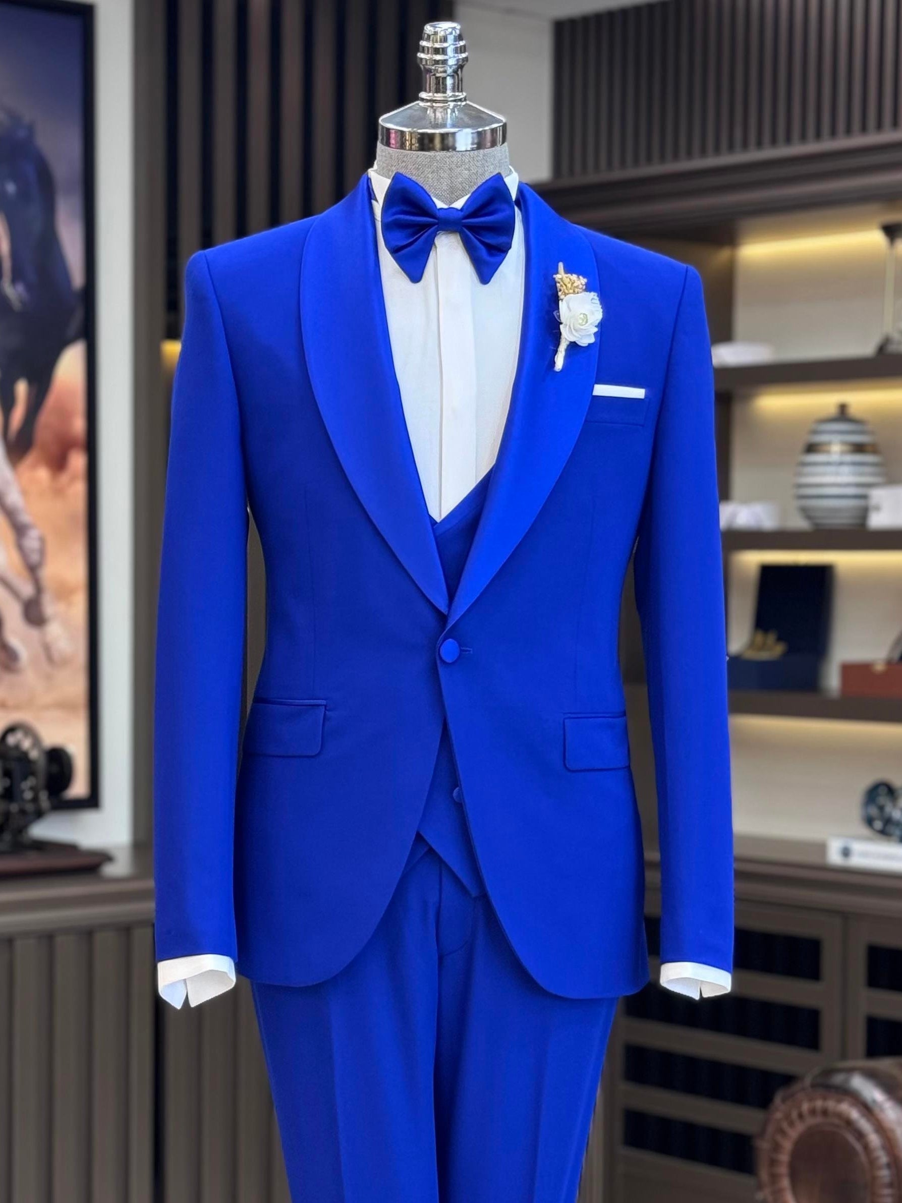 Blue Slim-Fit Tuxedo 3-Piece