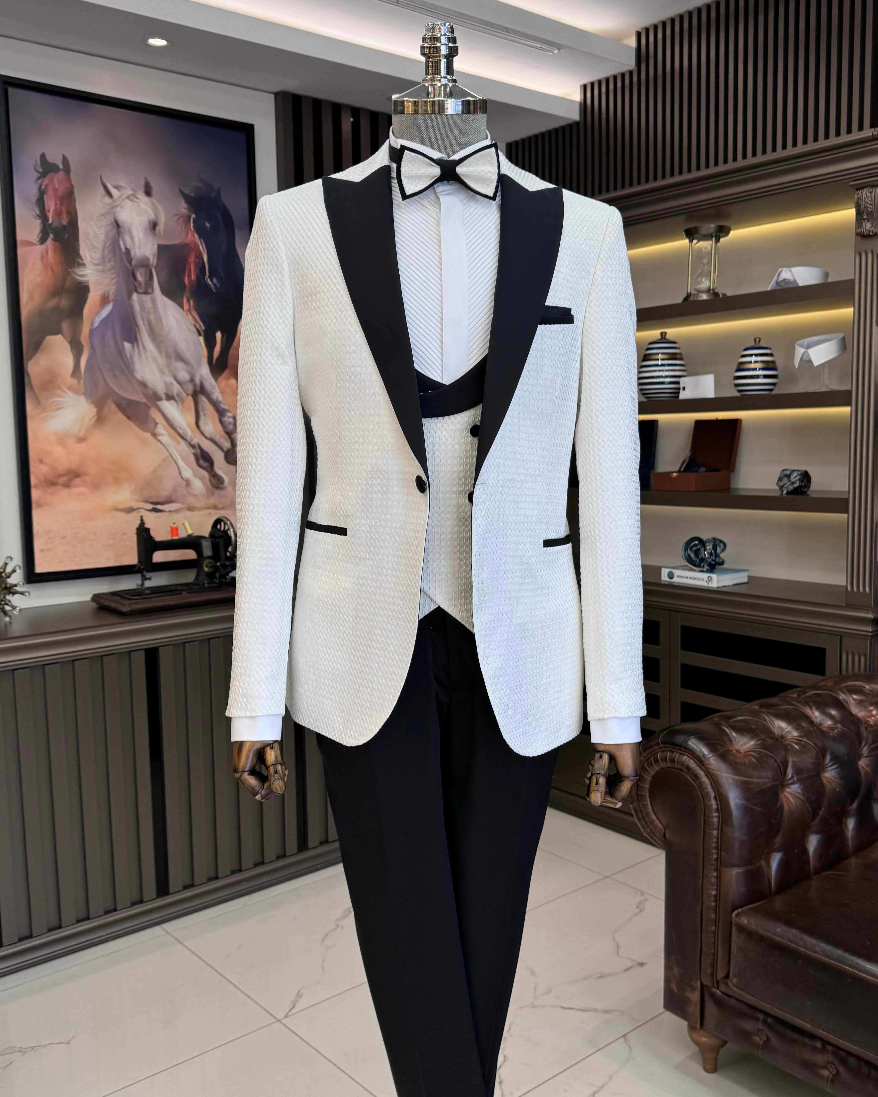 White Slim-Fit Tuxedo 3-Piece