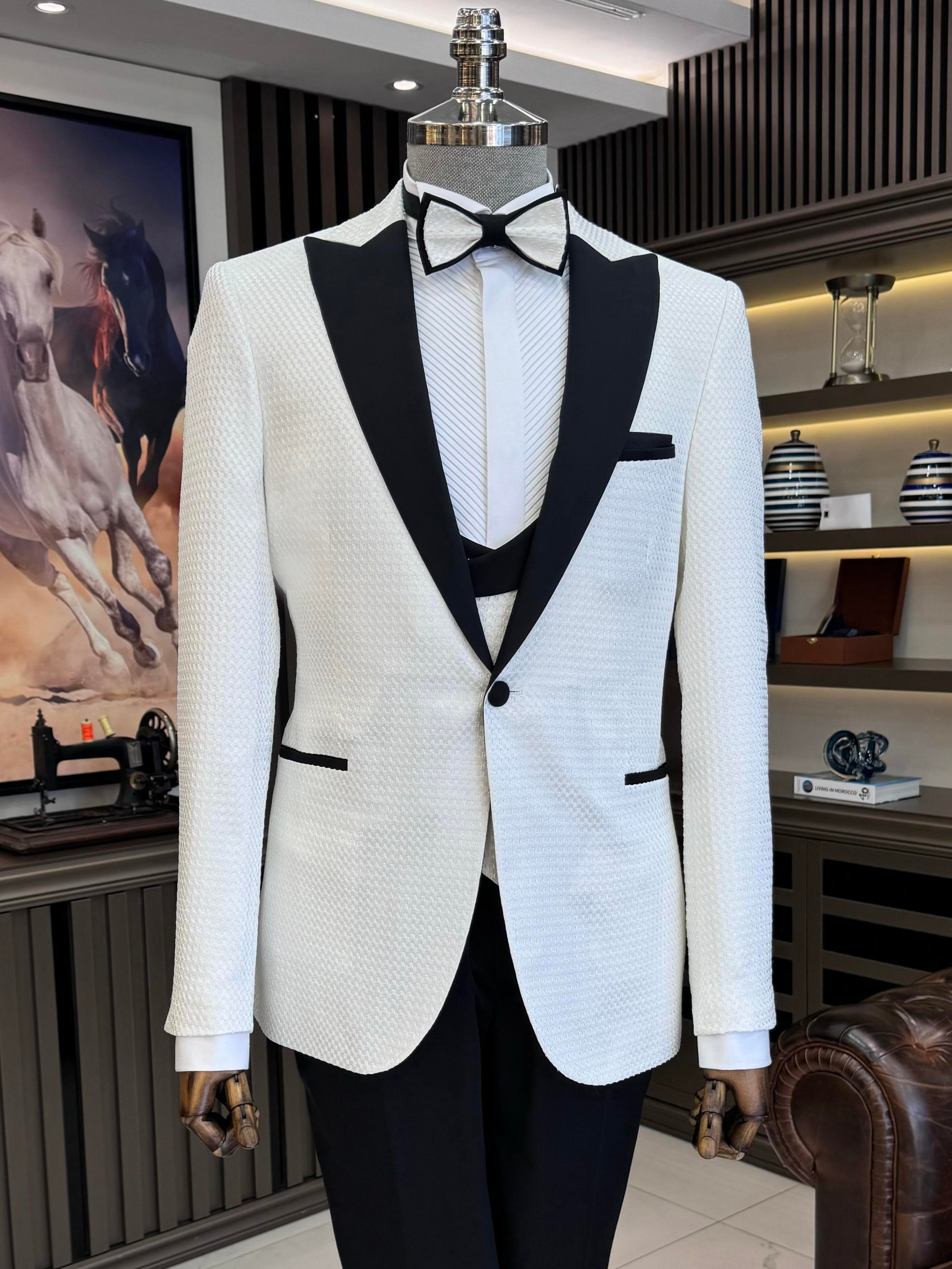 White Slim-Fit Tuxedo 3-Piece