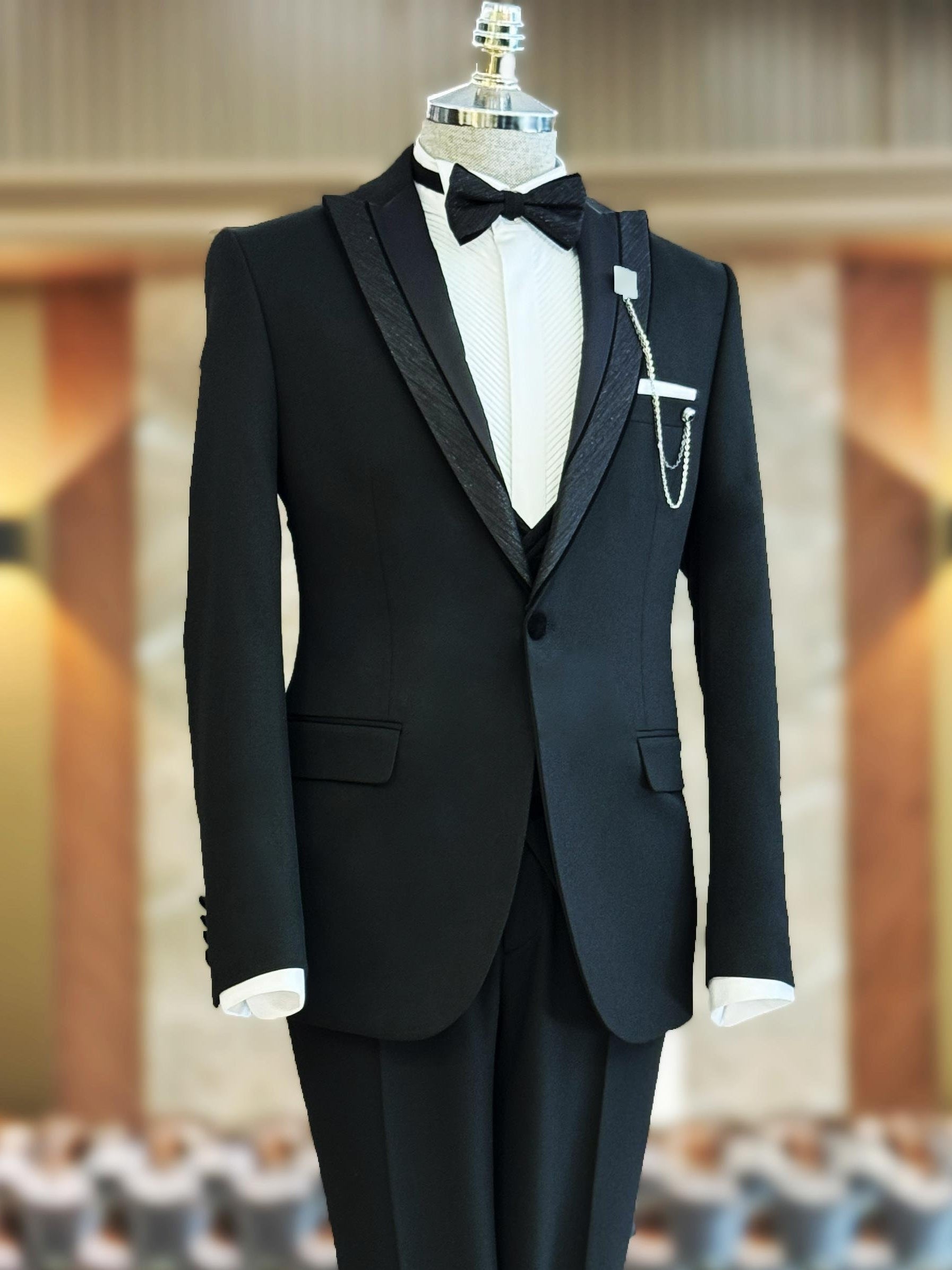 Black Slim-Fit Tuxedo 3-Piece