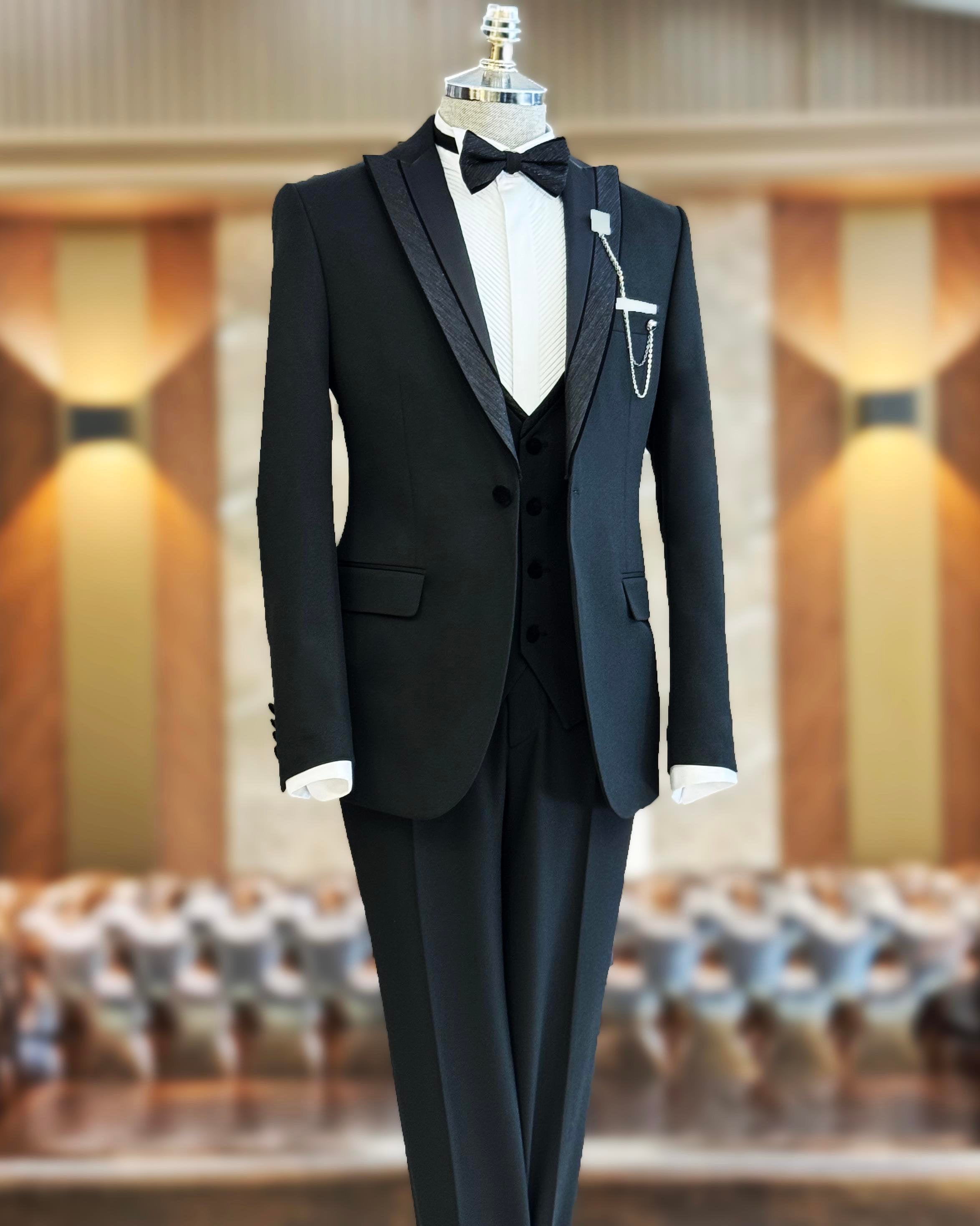 Black Slim-Fit Tuxedo 3-Piece