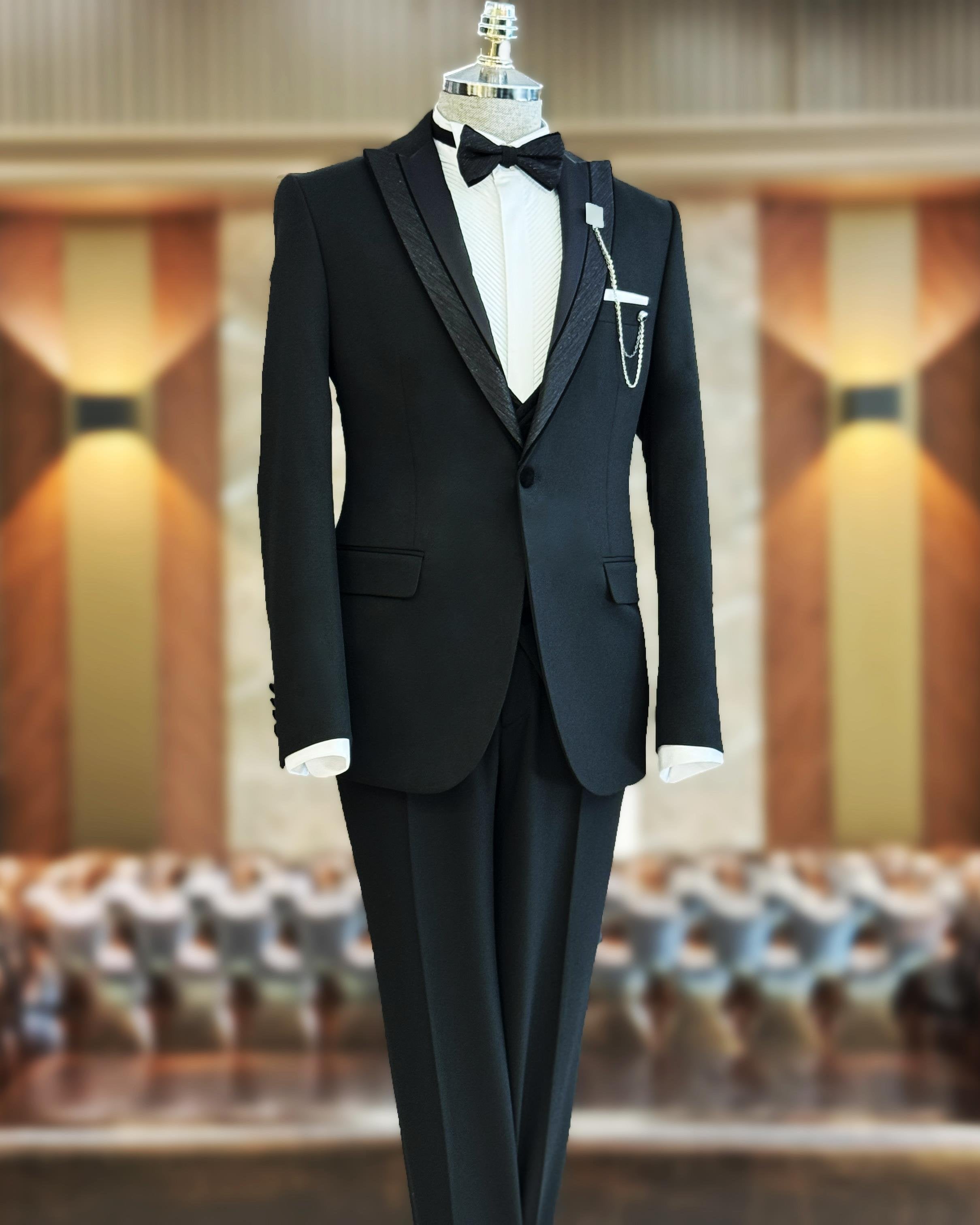 Black Slim-Fit Tuxedo 3-Piece