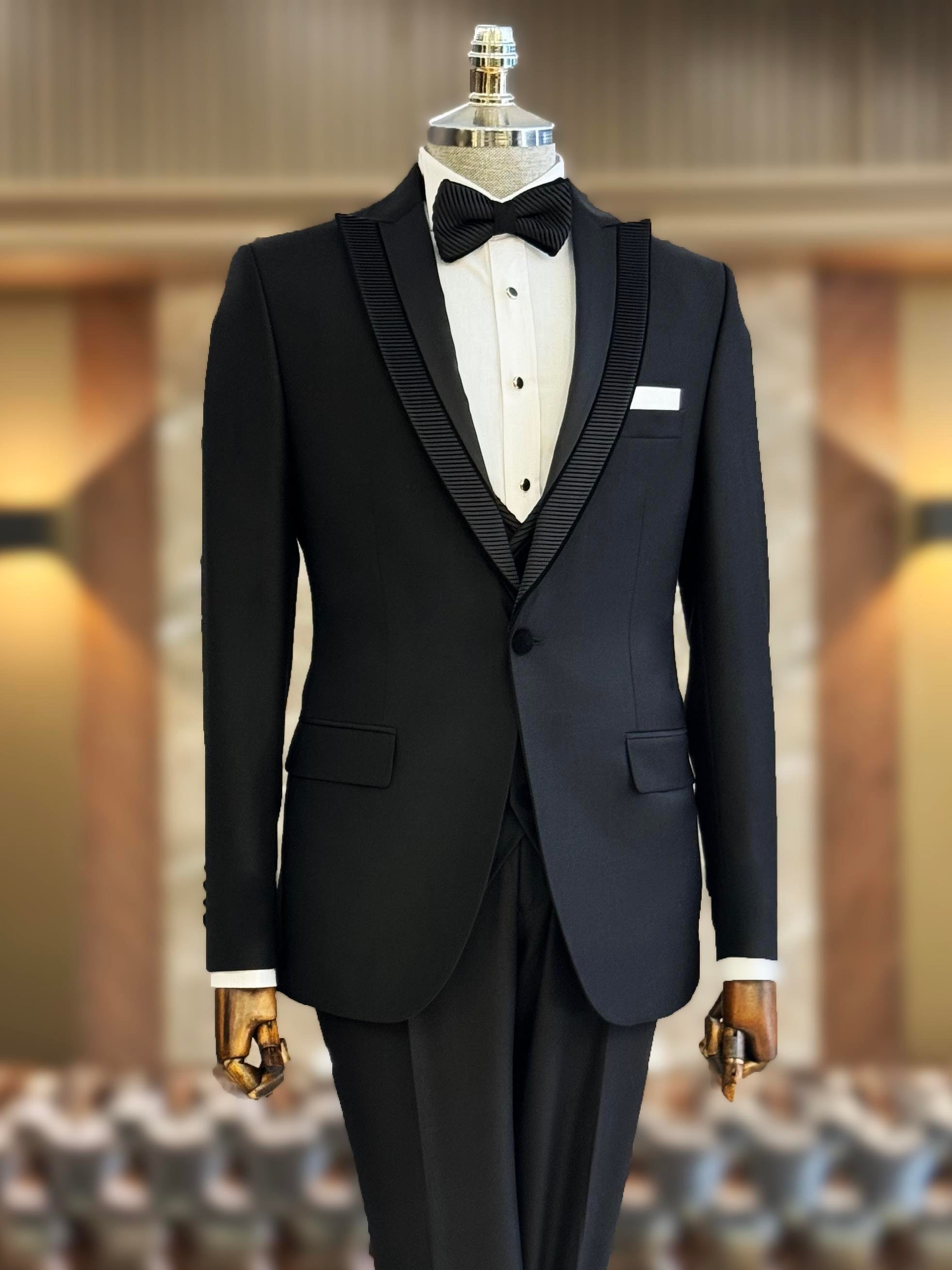 Black Slim-Fit Tuxedo 3-Piece