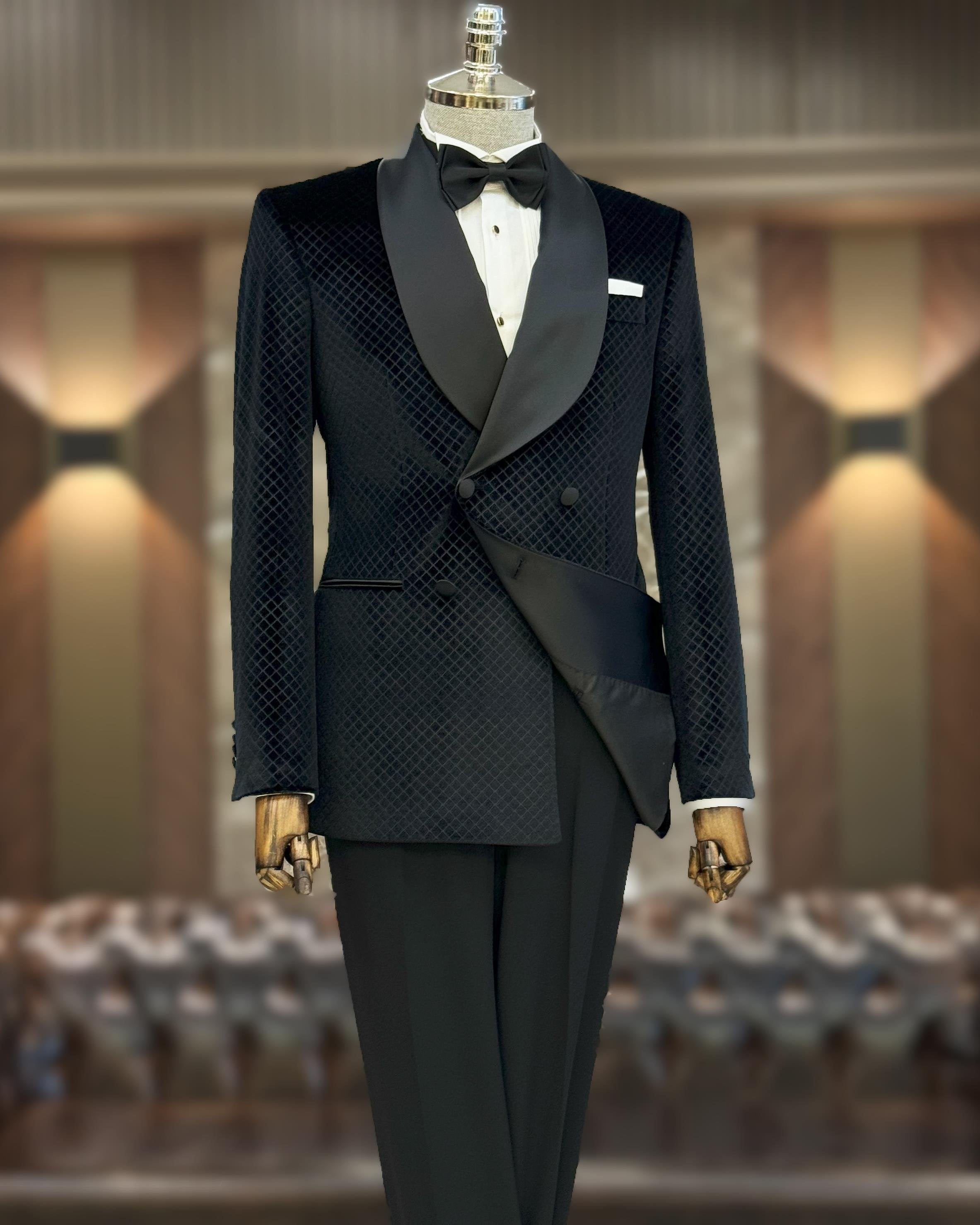 Black Double Breasted Tuxedo 2-Piece