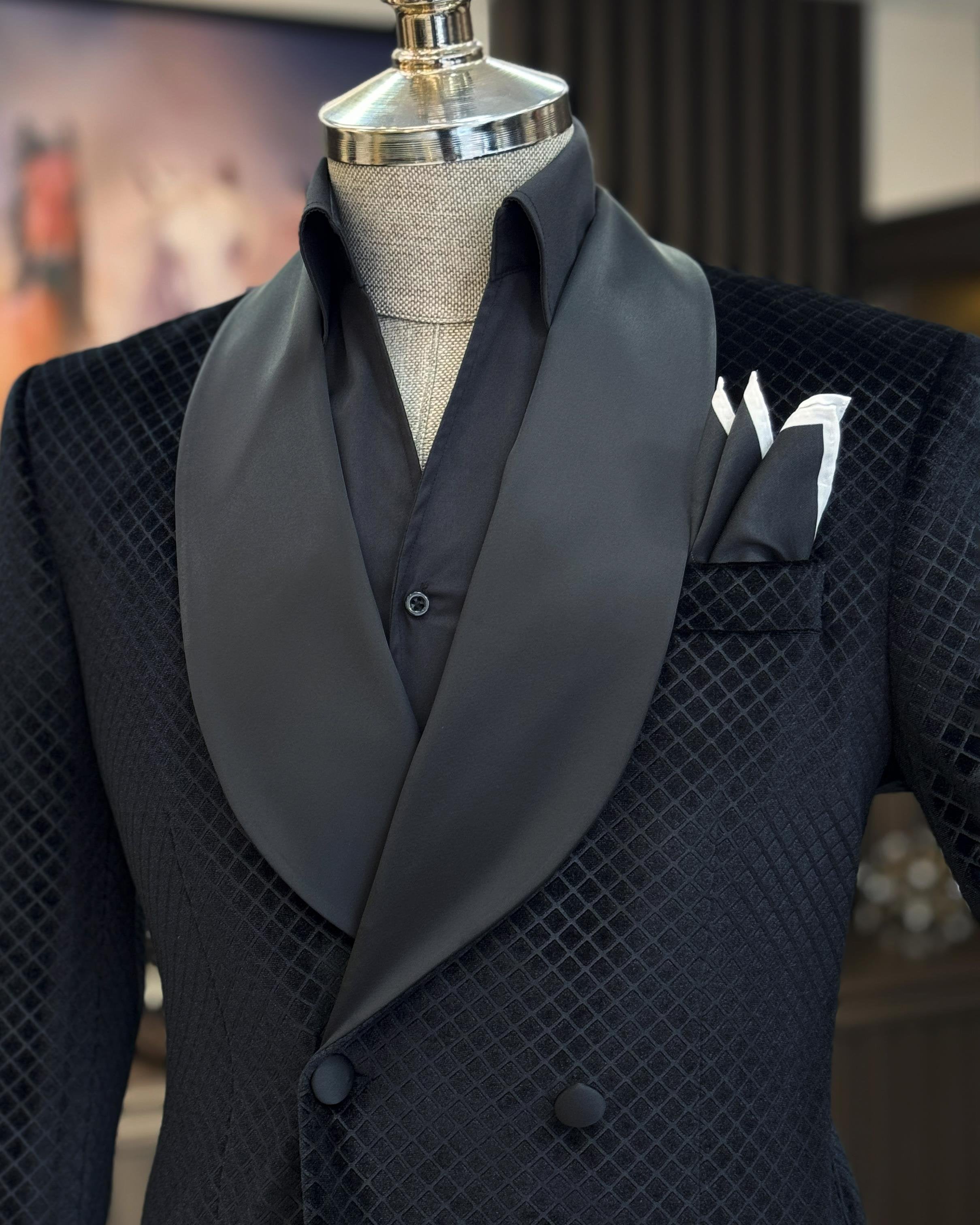 Black Double Breasted Tuxedo 2-Piece