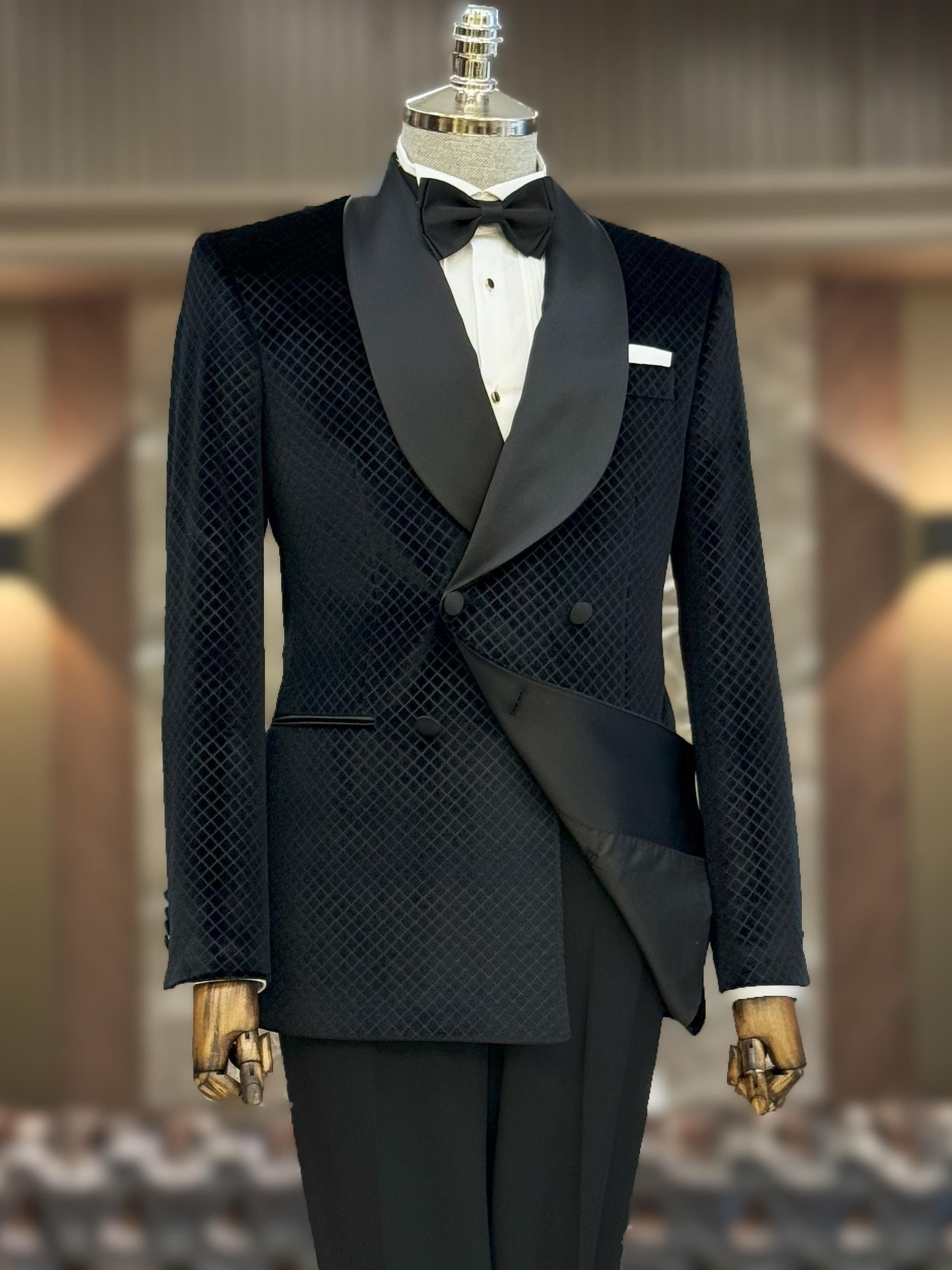 Black Double Breasted Tuxedo 2-Piece