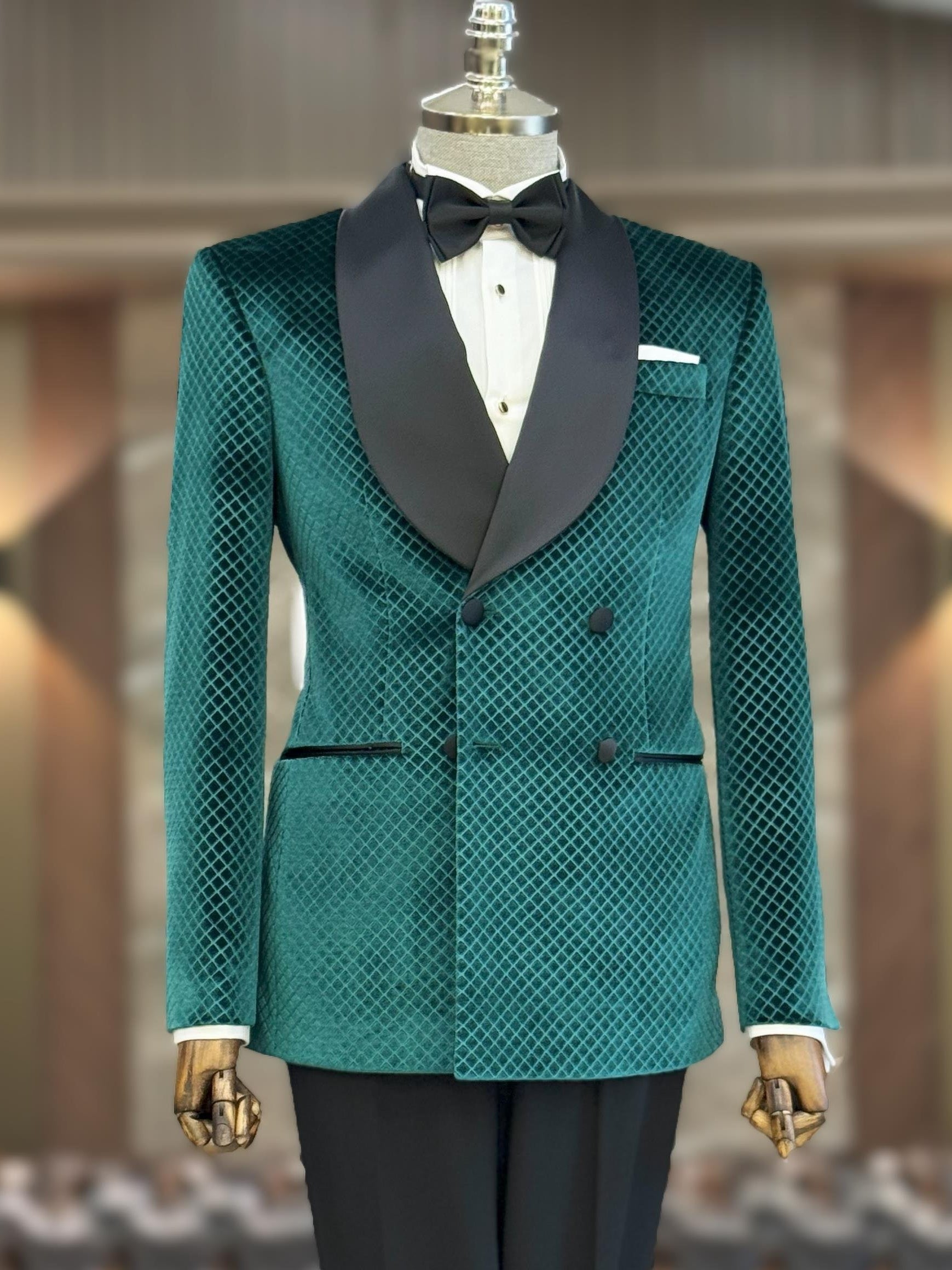 Green Double Breasted Tuxedo 2-Piece