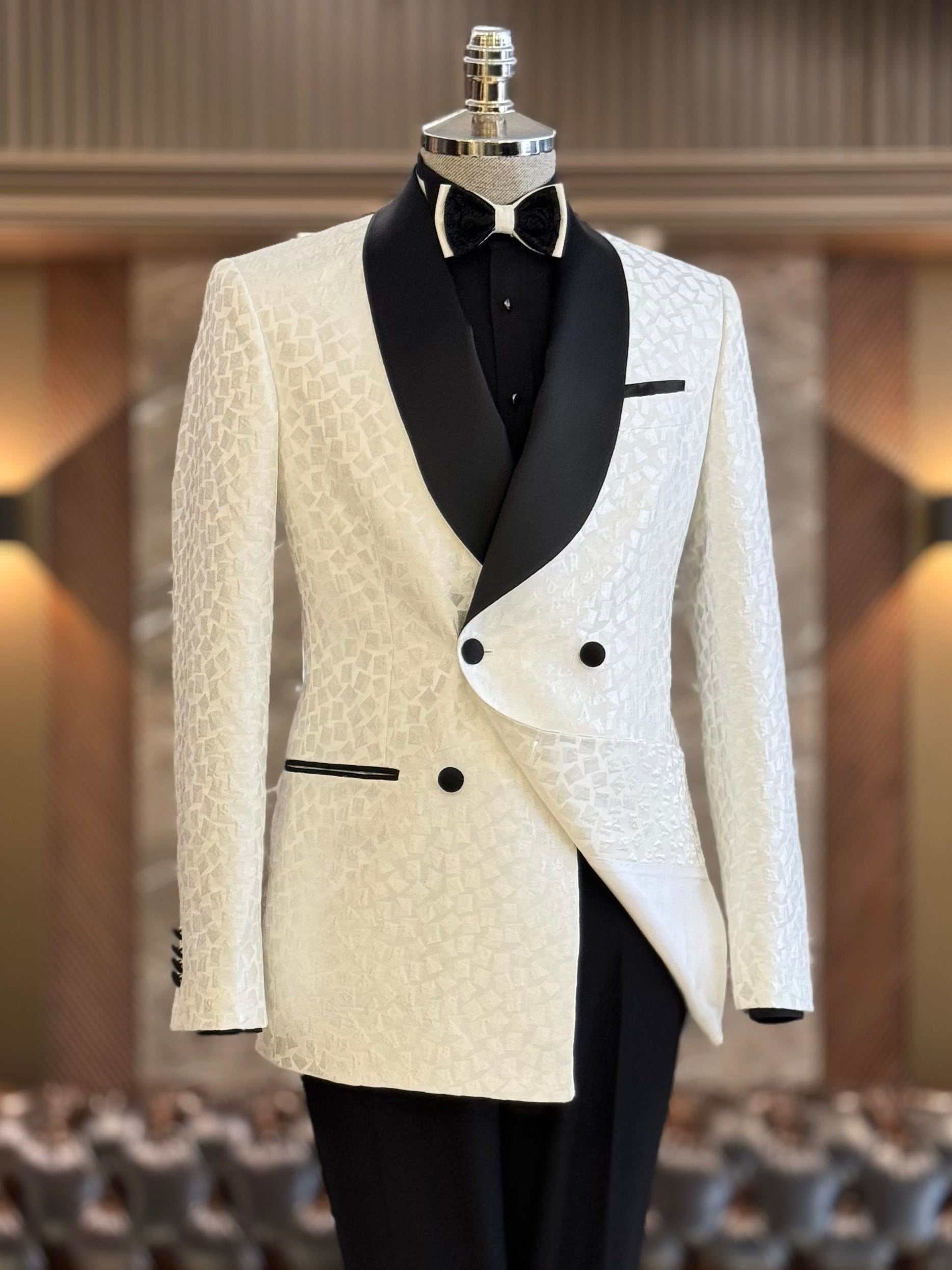 White Double Breasted Tuxedo 2-Piece