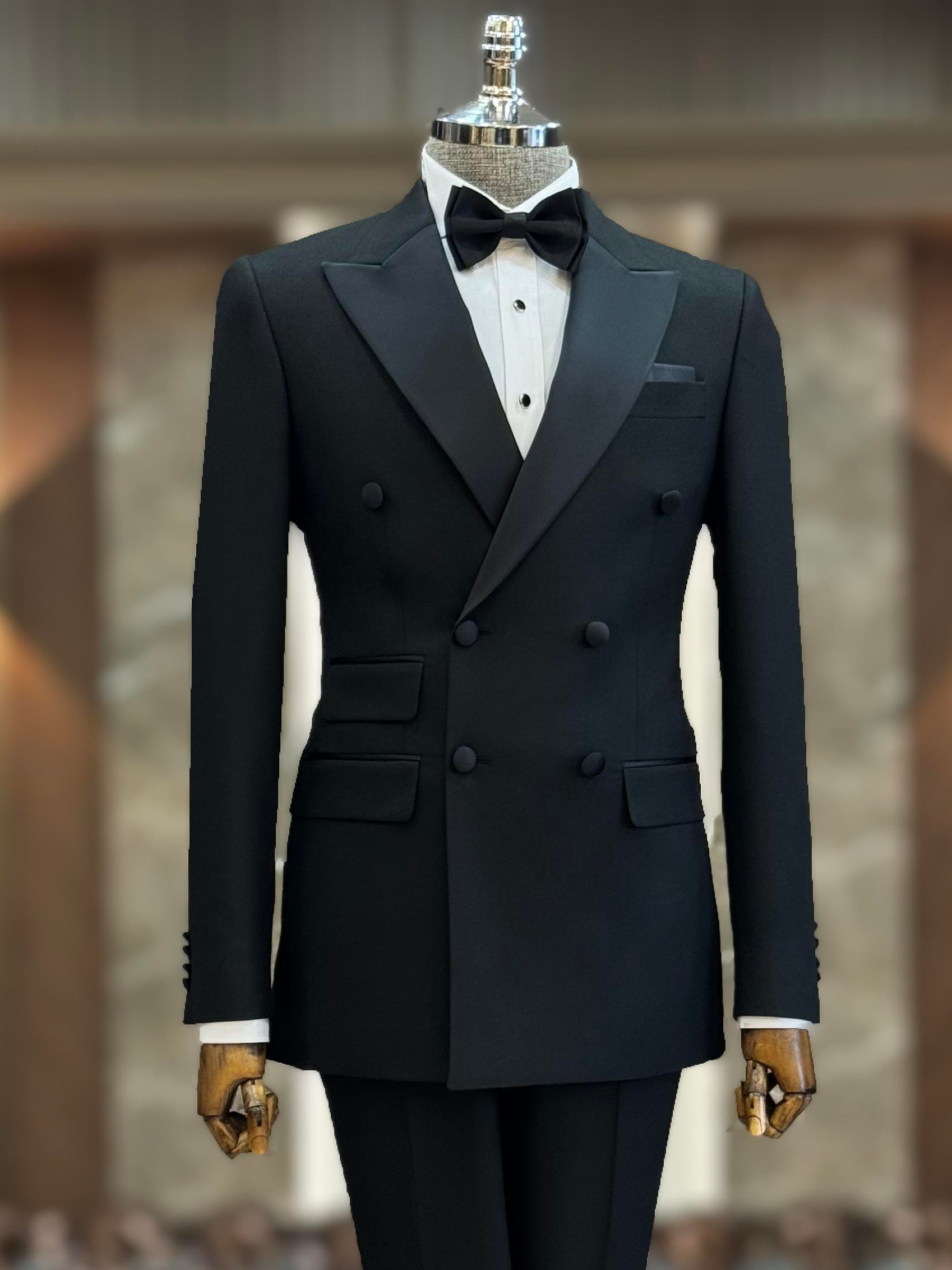 Black Double Breasted Tuxedo 2-Piece