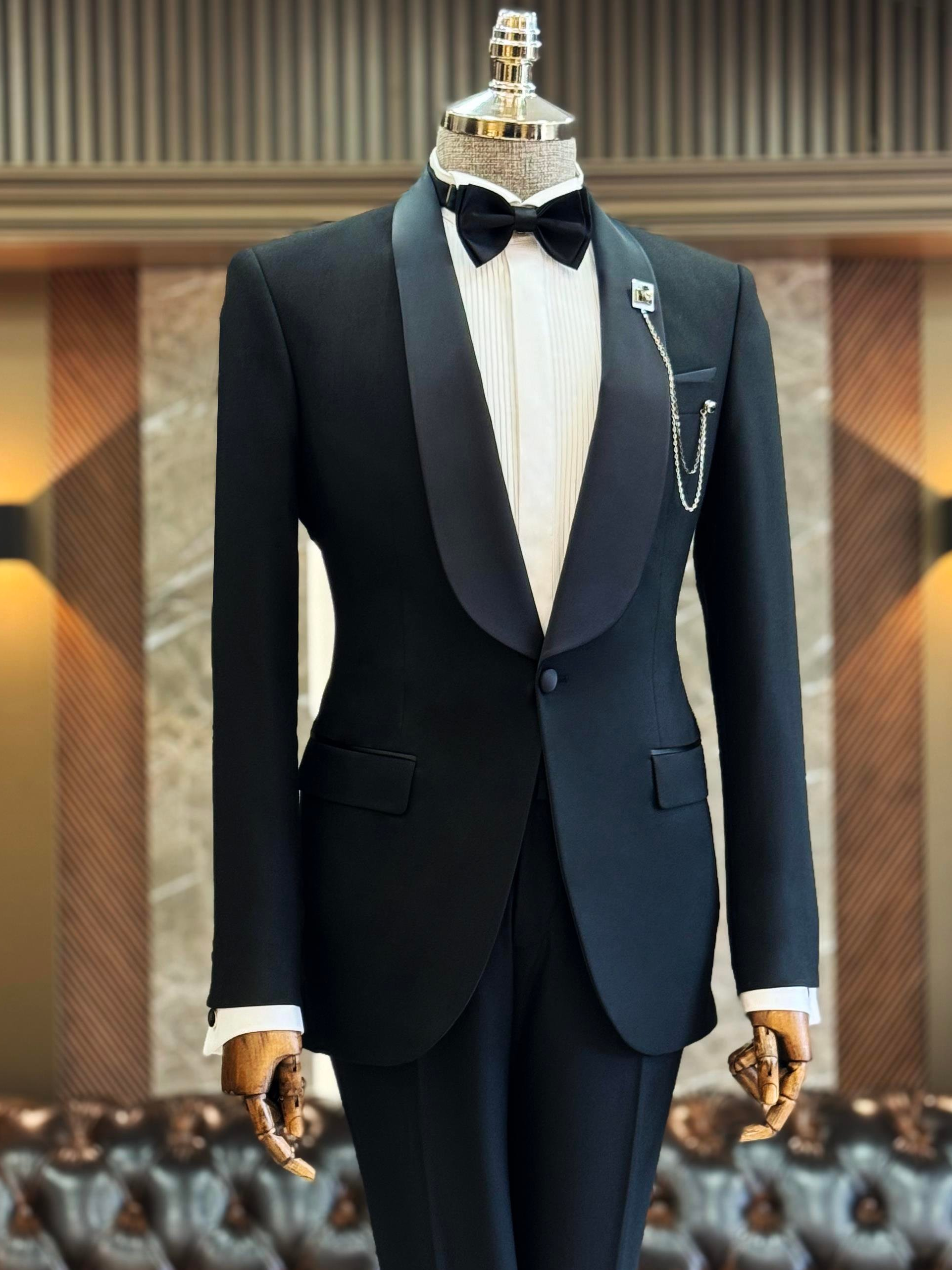 Black Slim-Fit Tuxedo 2-Piece