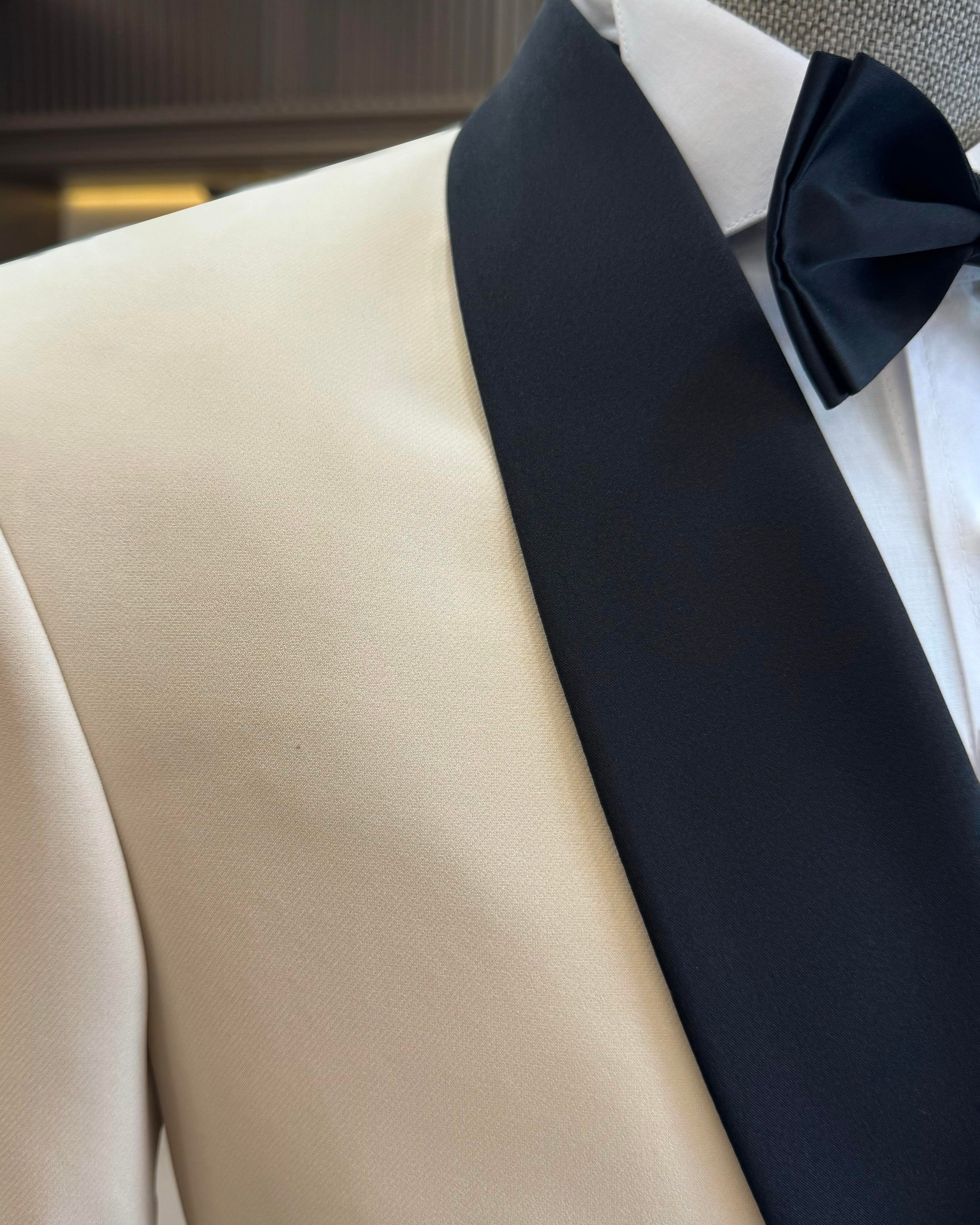 Beige Double Breasted Tuxedo 2-Piece