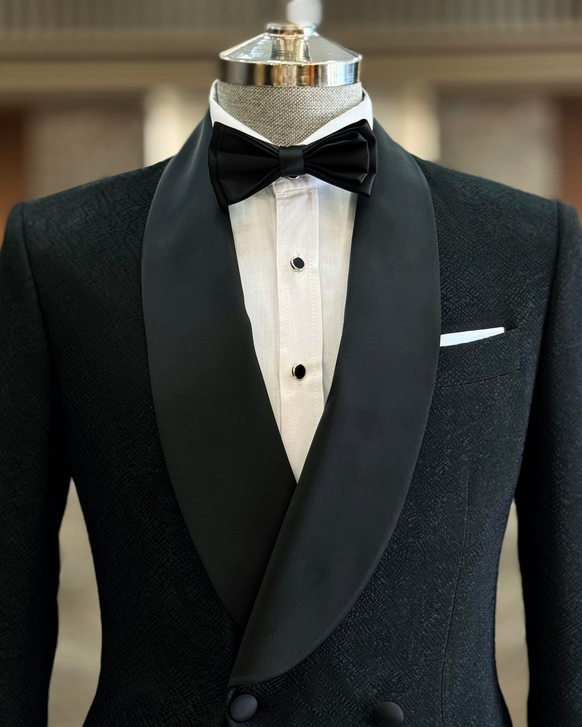 Black Double Breasted Tuxedo 2-Piece