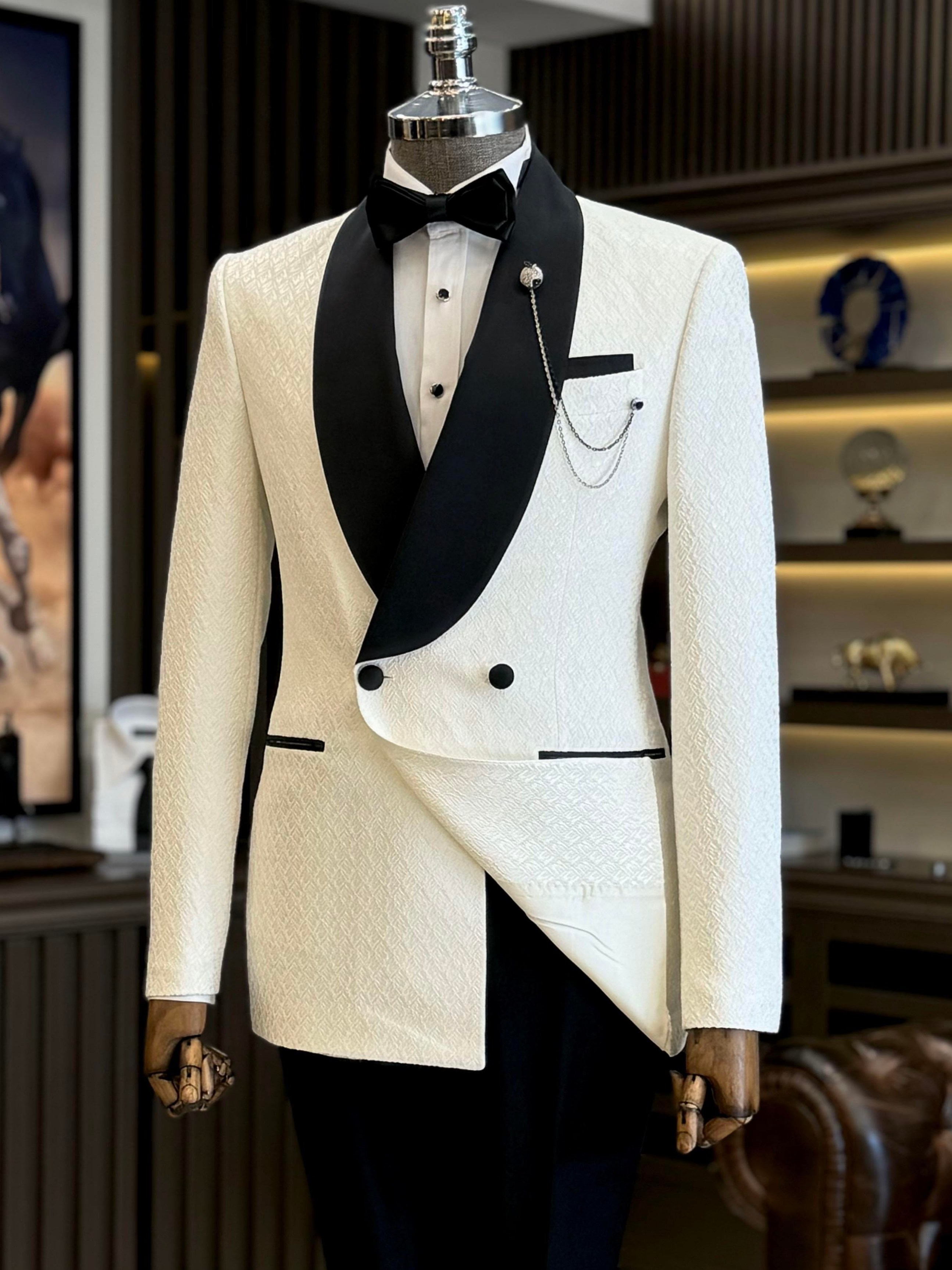 White Double Breasted Tuxedo 2-Piece