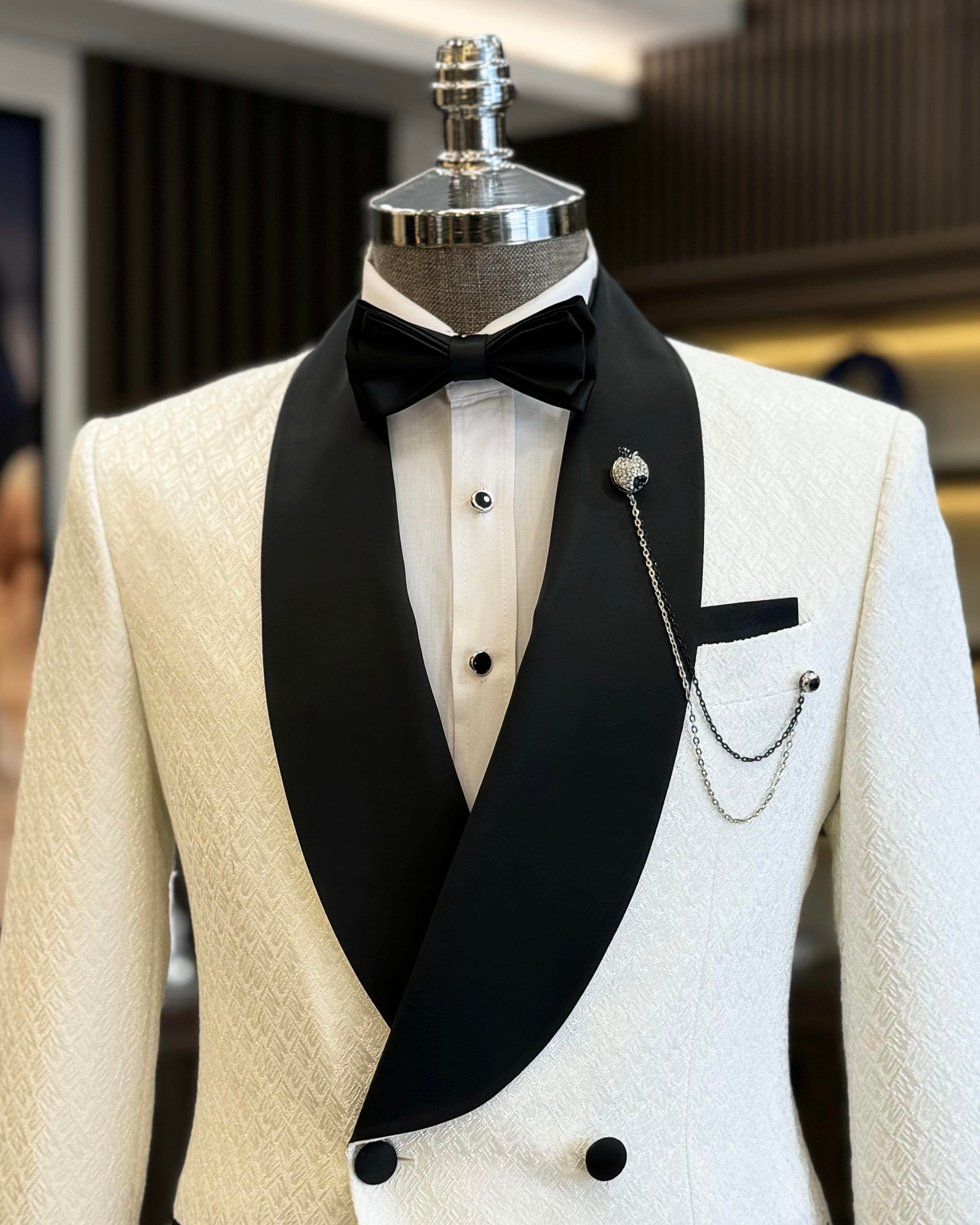 White Double Breasted Tuxedo 2-Piece