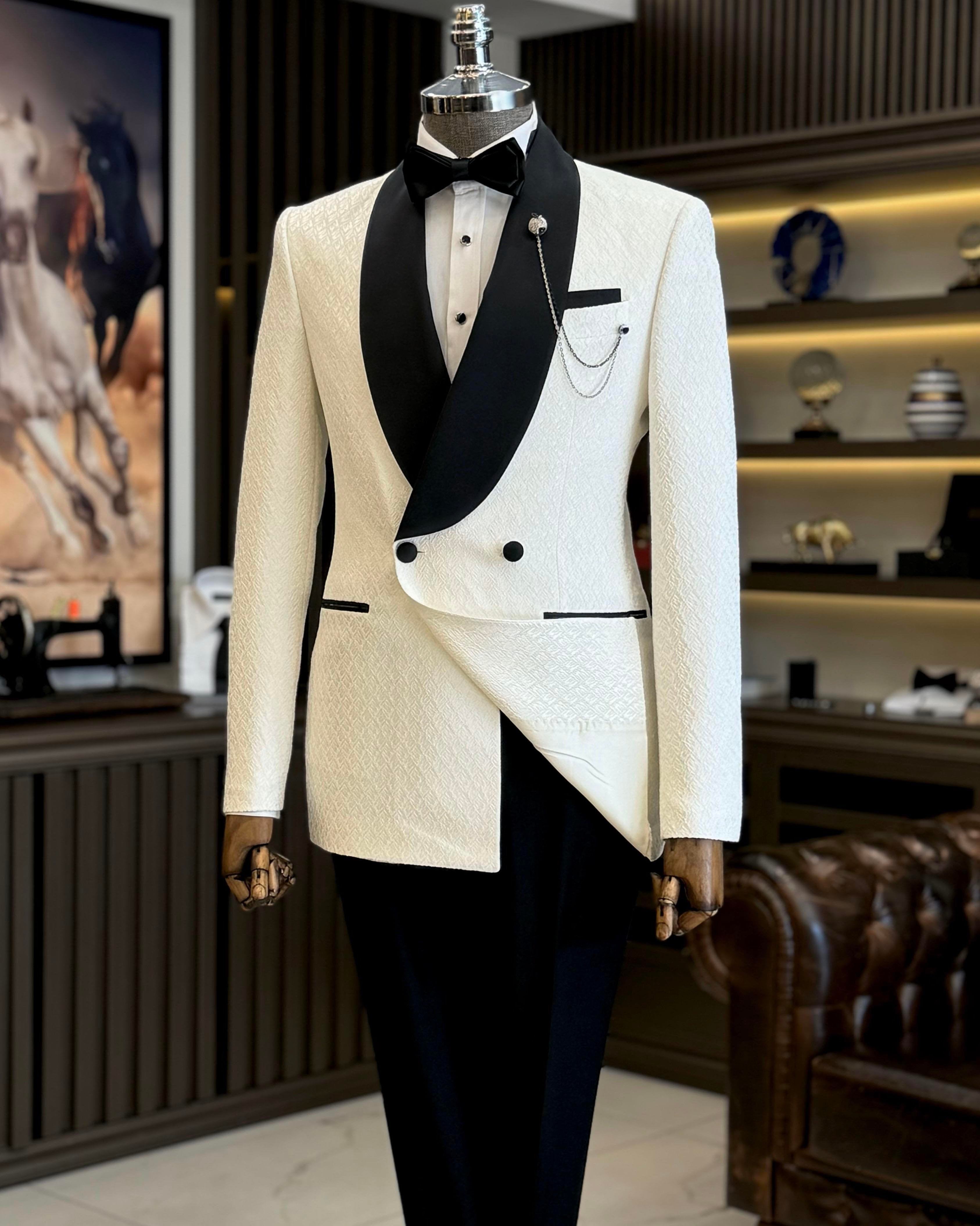 White Double Breasted Tuxedo 2-Piece