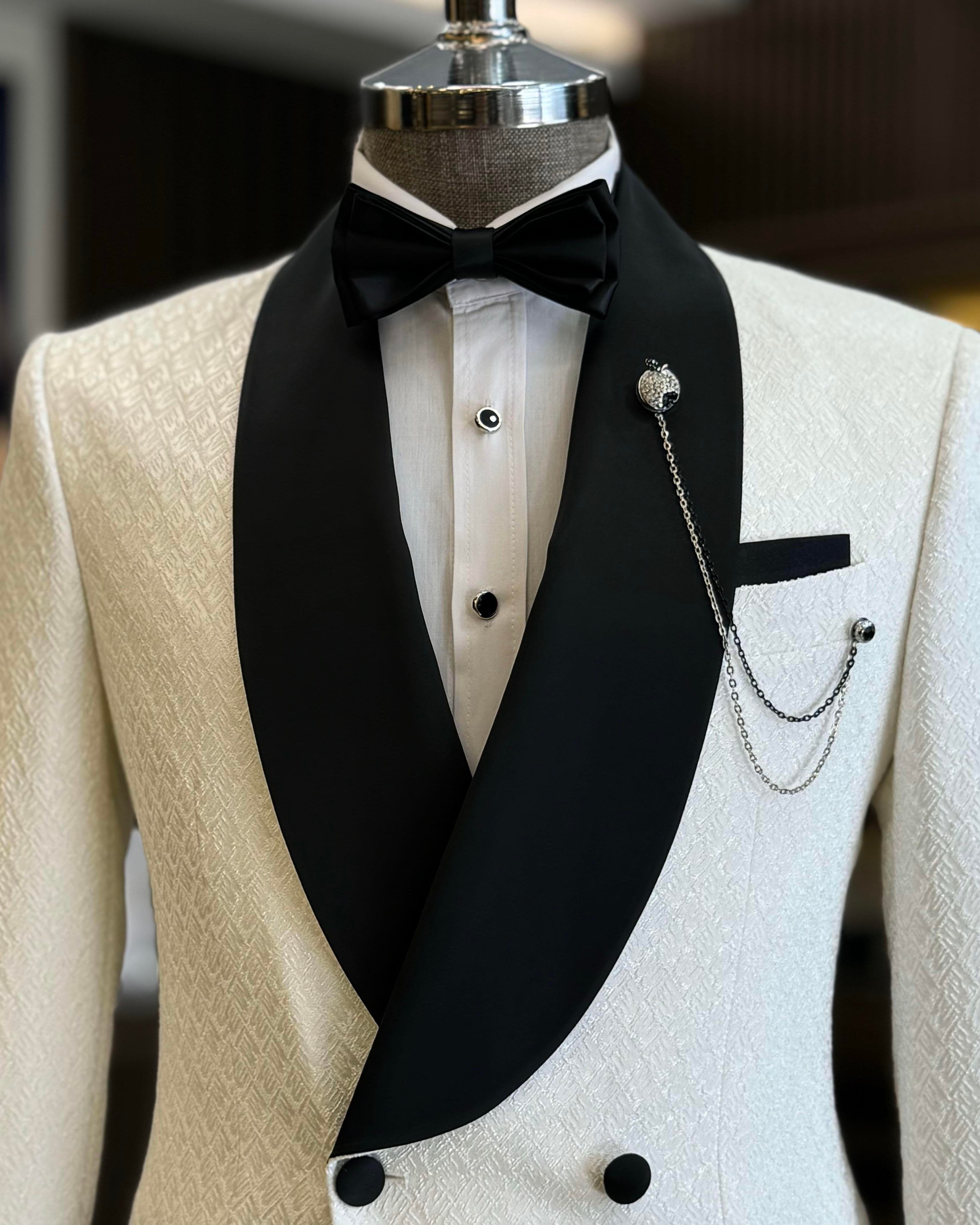 White Double Breasted Tuxedo 2-Piece