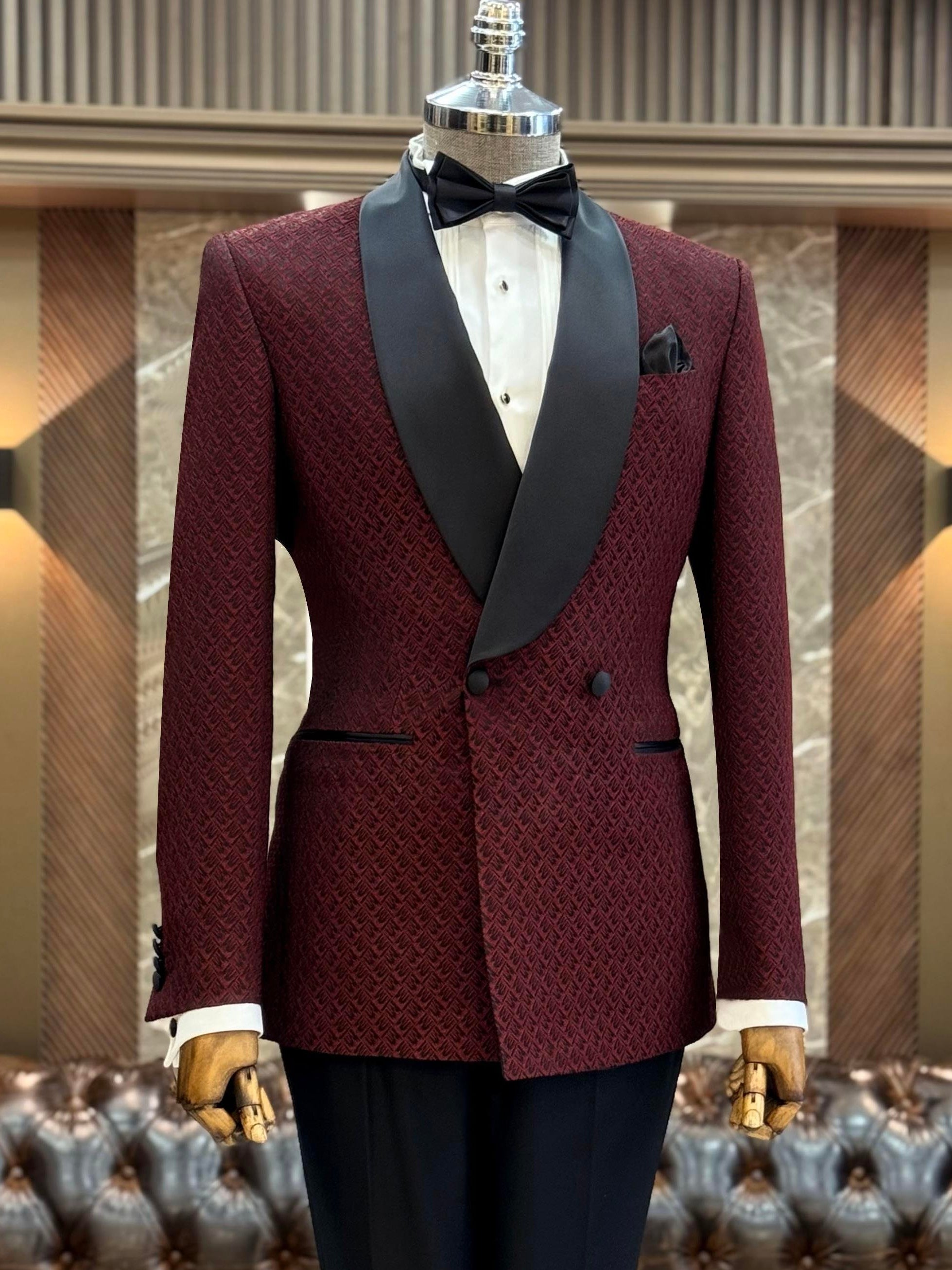 Bordeaux Double Breasted Tuxedo 2-Piece