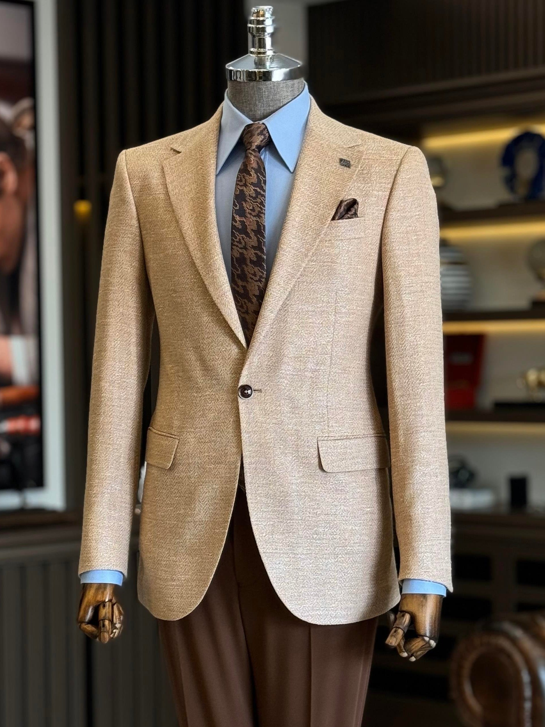 Camel Single Breasted Blazer