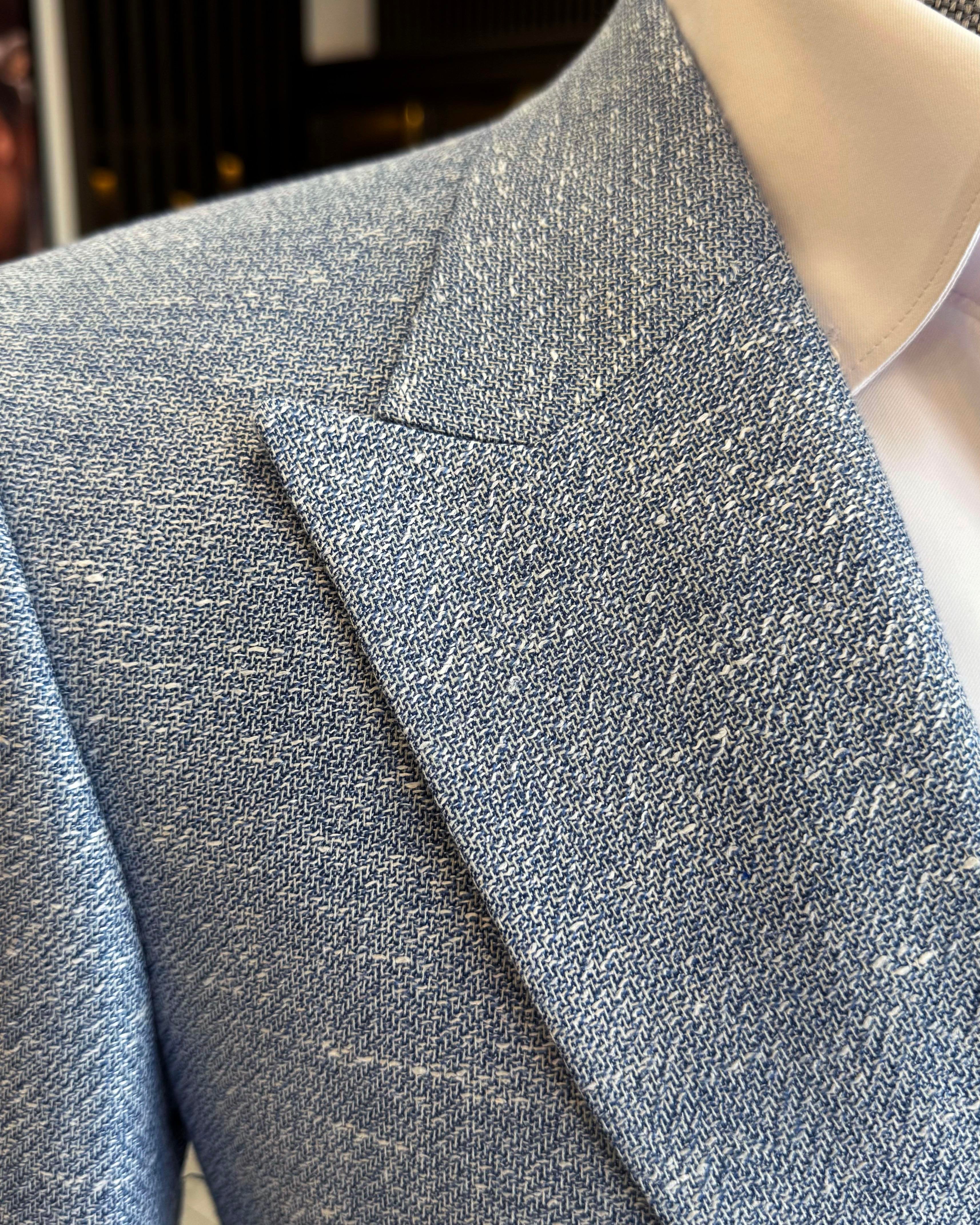 Sky-Blue Double Breasted Blazer