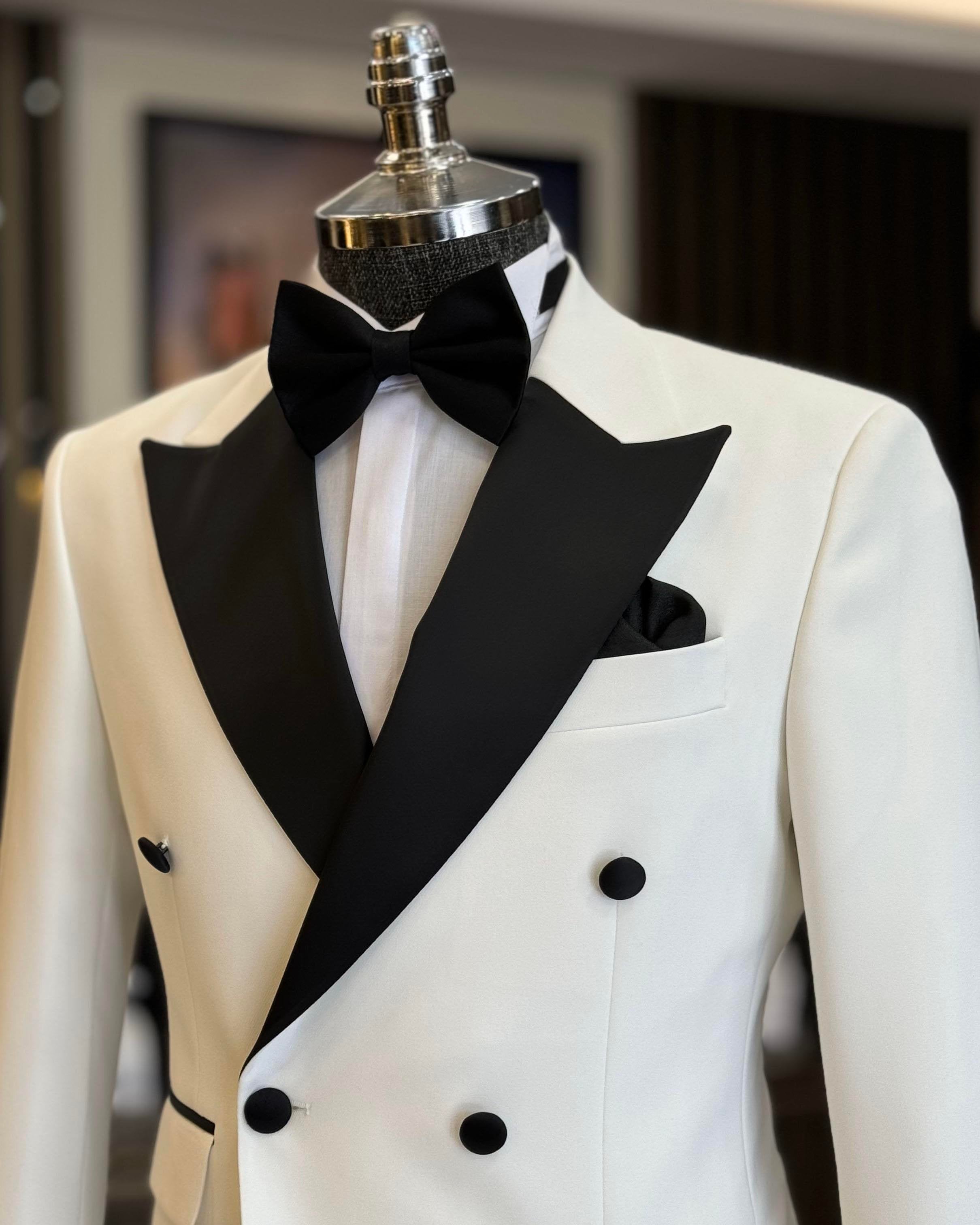 White Double Breasted Tuxedo 2-Piece