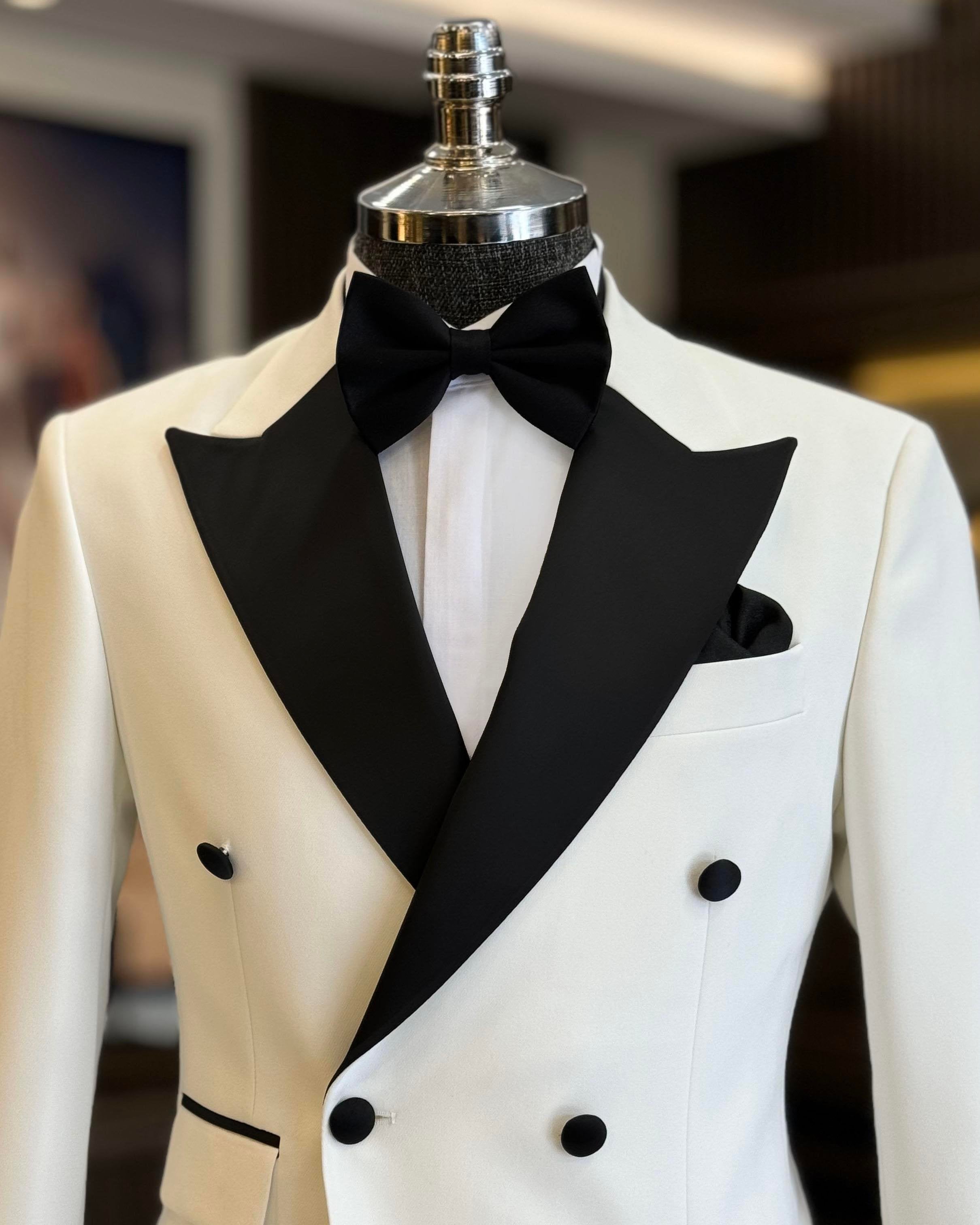 White Double Breasted Tuxedo 2-Piece