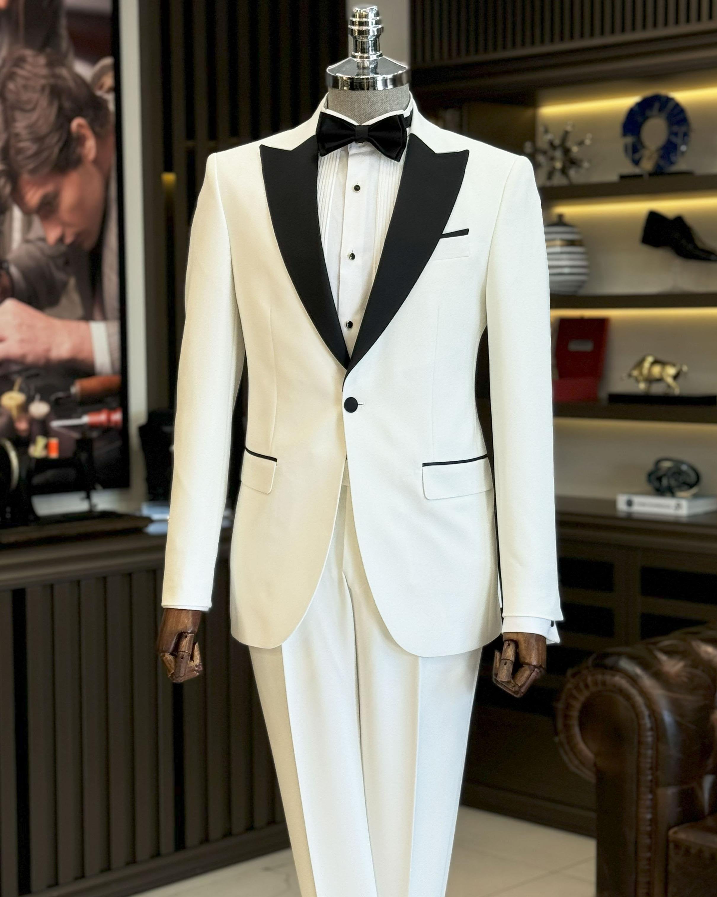 White Slim-Fit Tuxedo 2-Piece