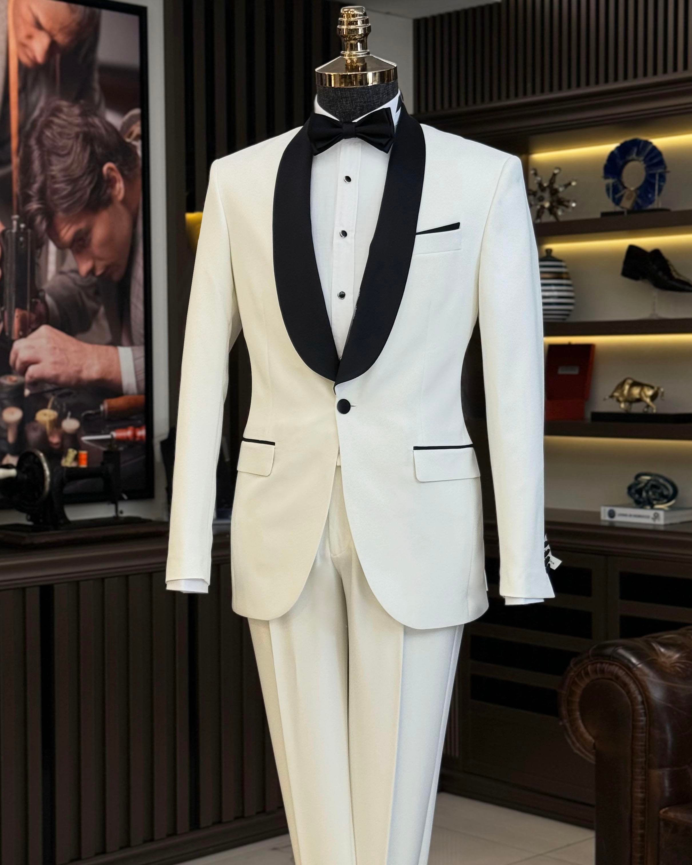 White Slim-Fit Tuxedo 2-Piece