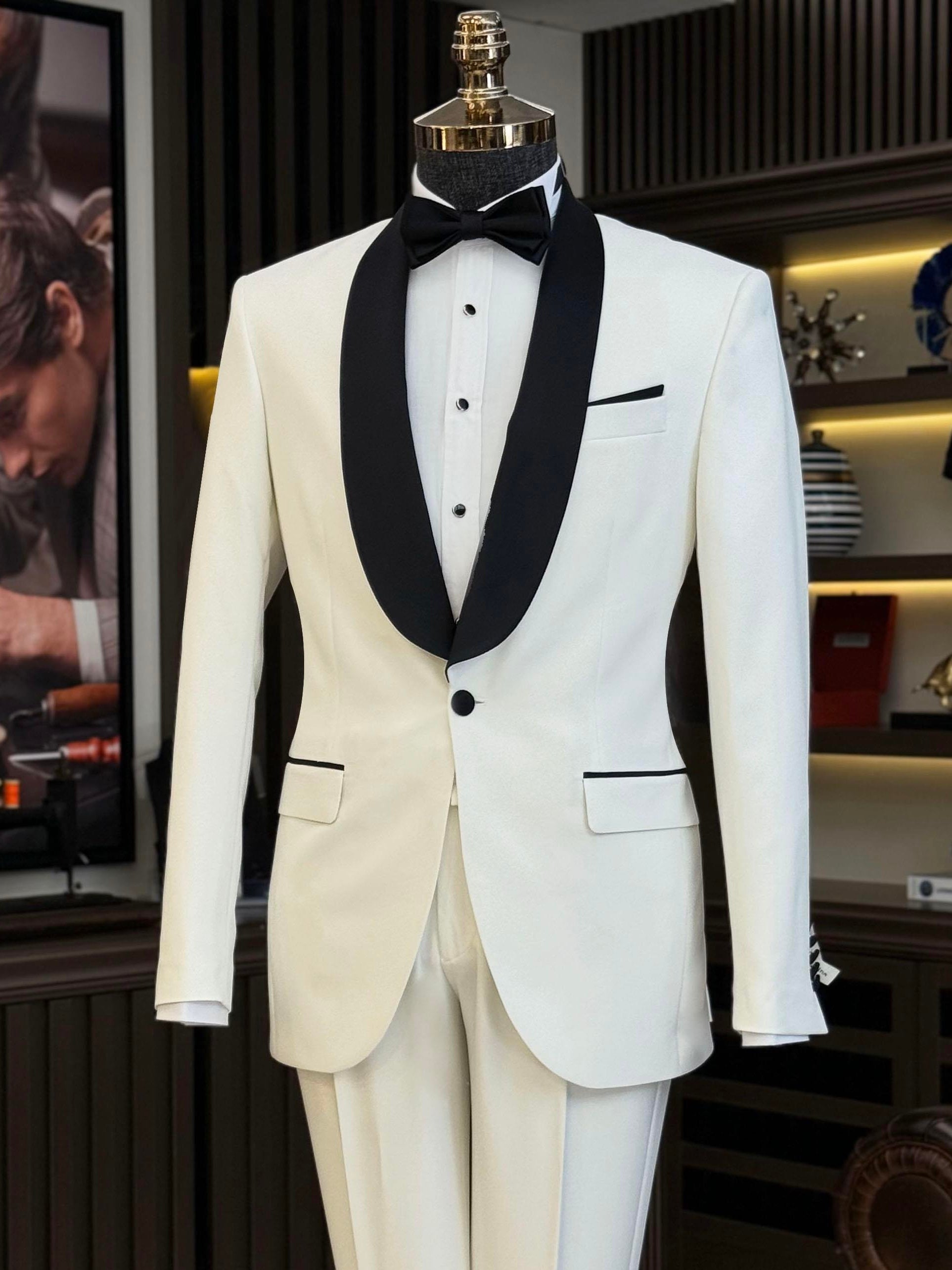 White Slim-Fit Tuxedo 2-Piece