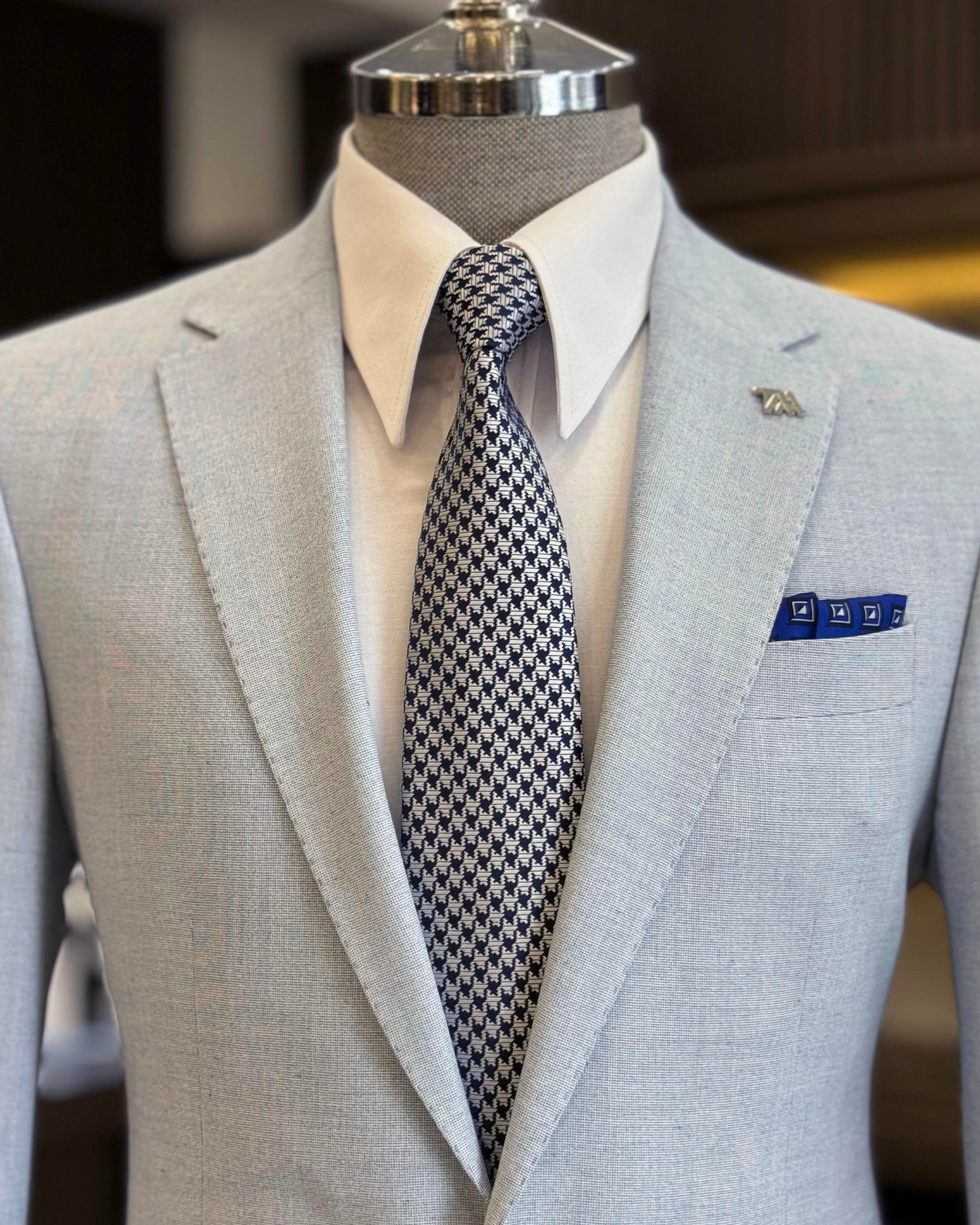 Sky-Blue Single Breasted Blazer